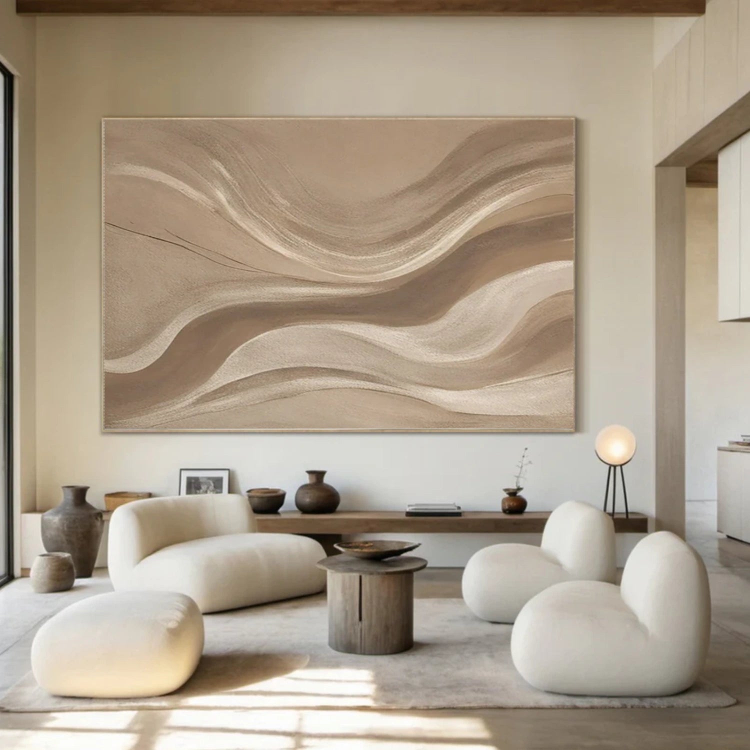 Beige and Brown Abstract Wall Art #AW179
