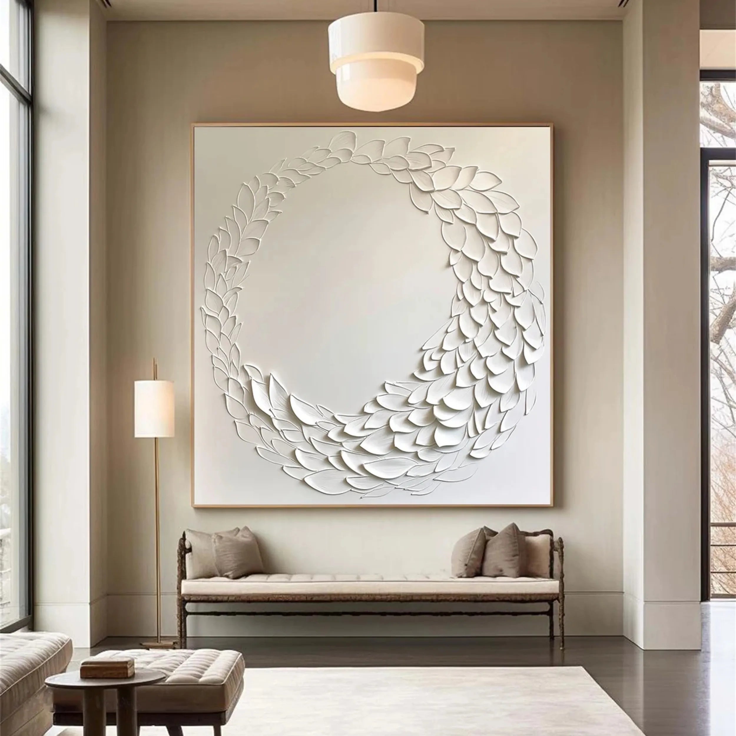 White Textured Minimalist Wall Art #WT092