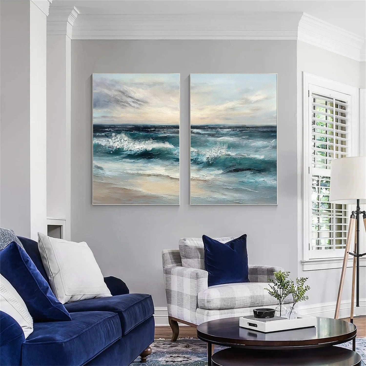 Sky And Ocean Abstract Wall Art Set of 2 #SO326