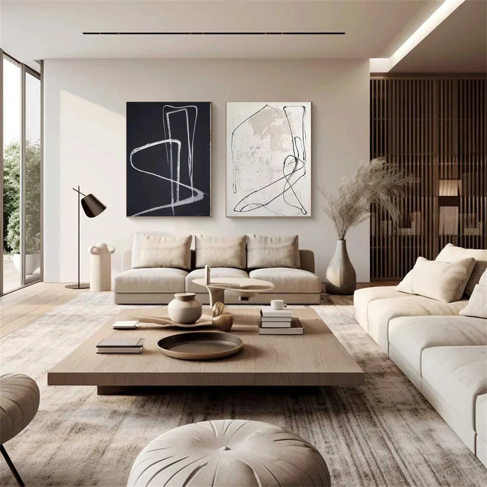Wabi Sabi Abstract Wall Art Set of 2 #WA152