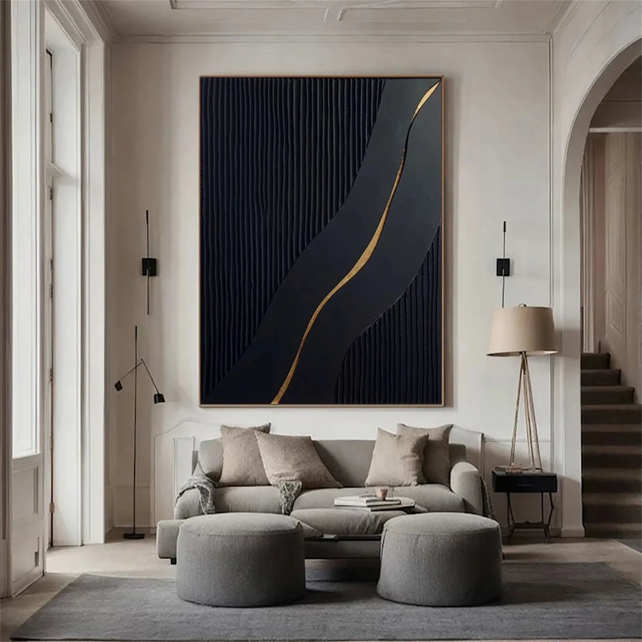Black Textured Minimalist Wall Art #BT056