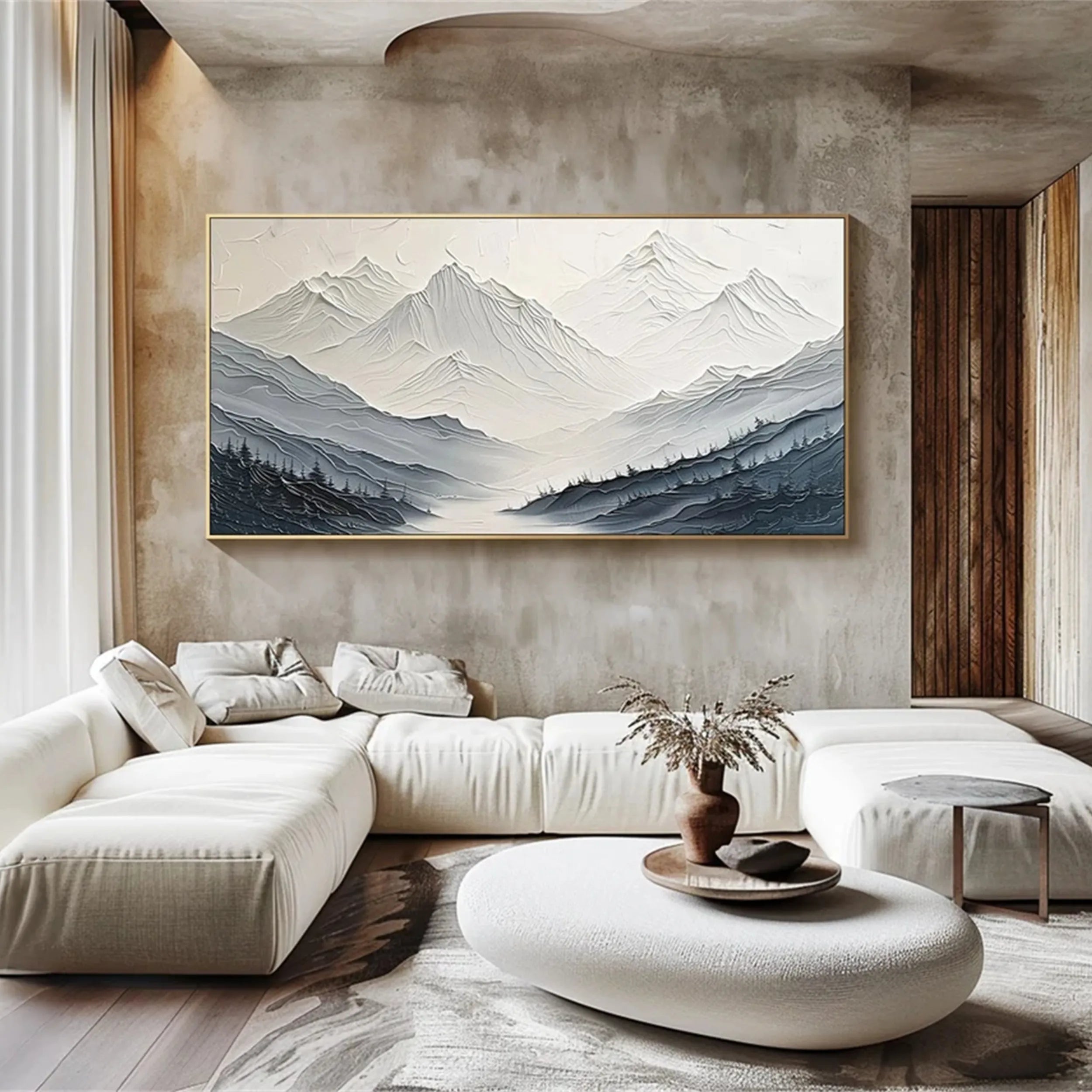 White Textured Minimalist Wall Art #WT133