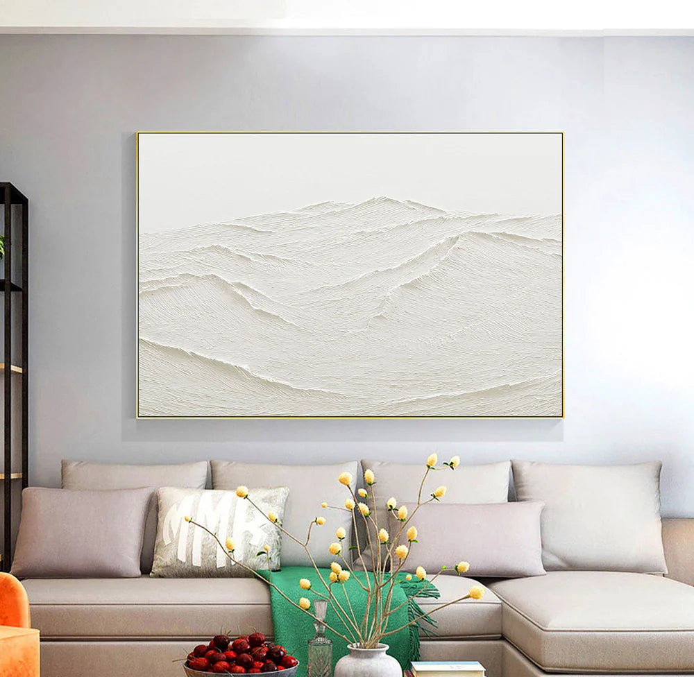 White Textured Minimalist Wall Art #WT029