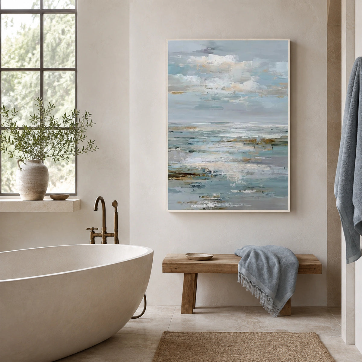 Sky And Ocean Abstract Wall Art #SO449
