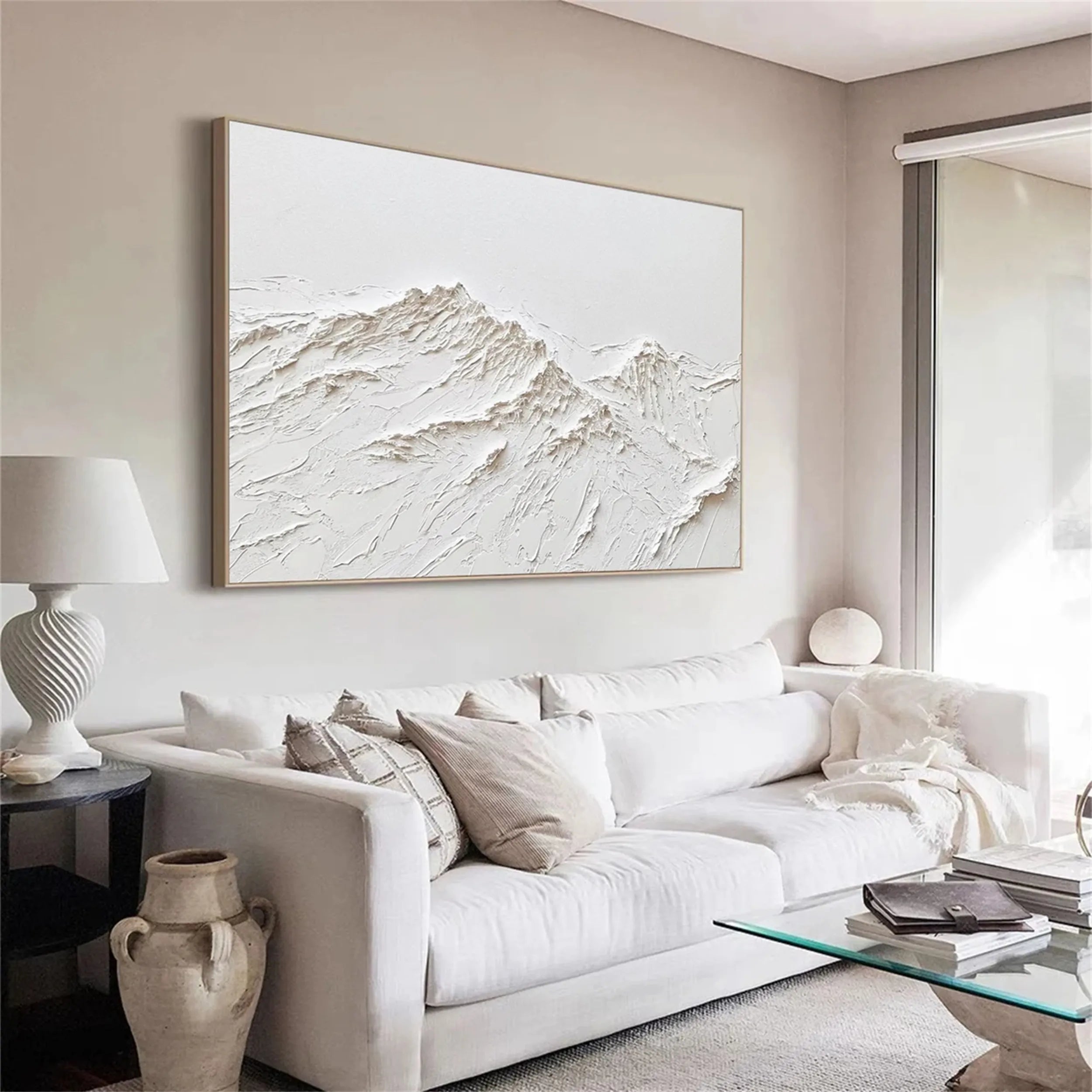 White Textured Minimalist Wall Art #WT130