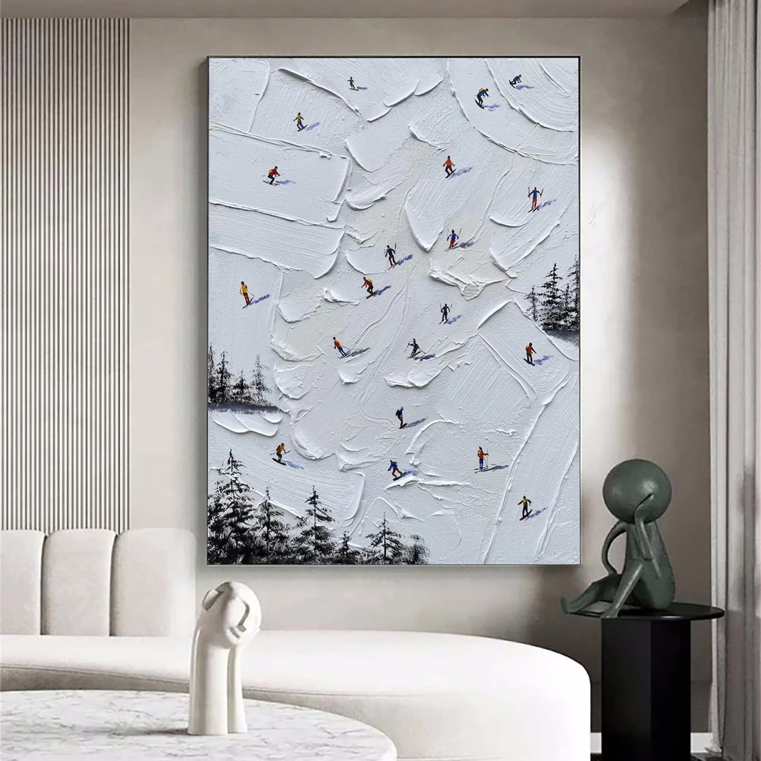 White Textured Minimalist Wall Art #WT157