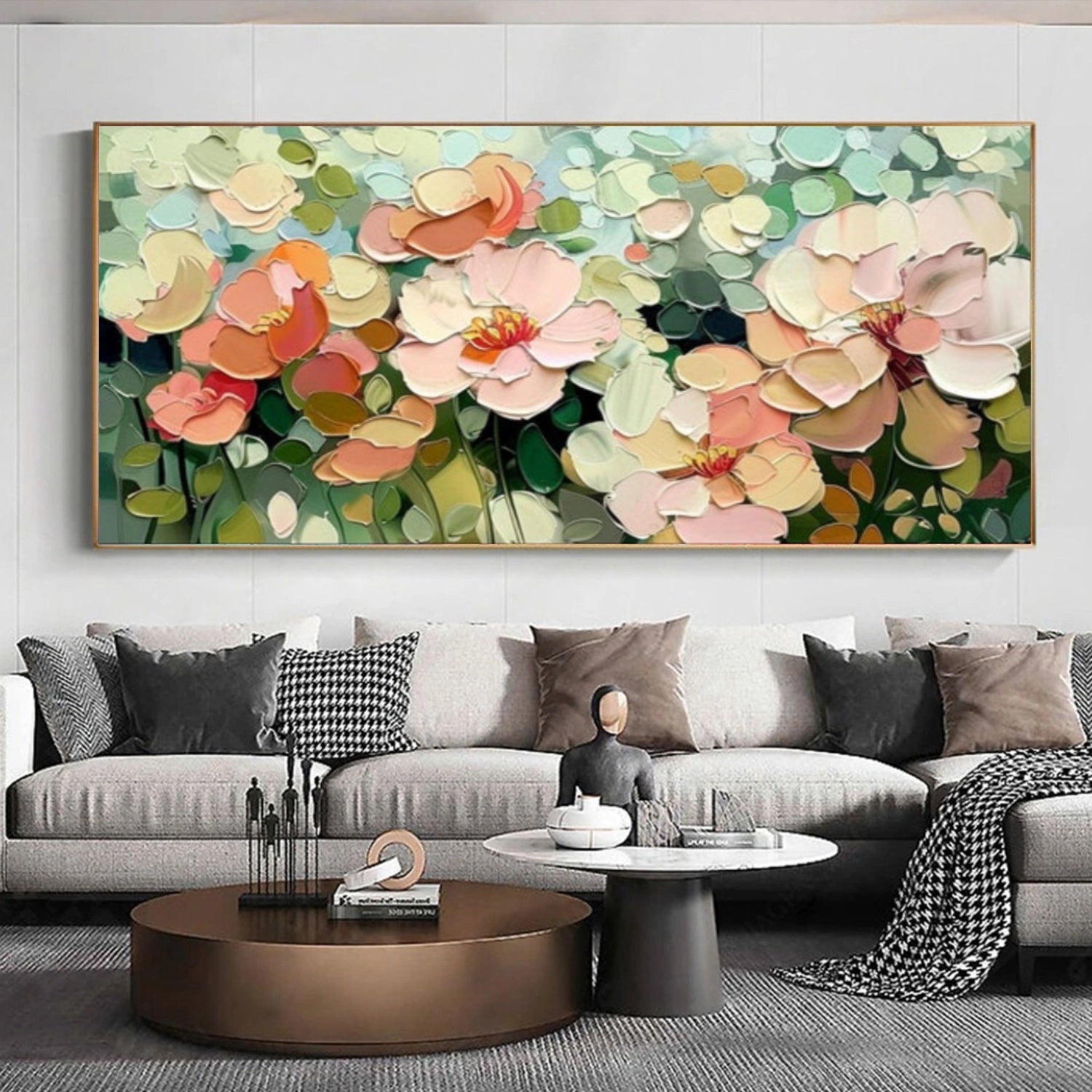 Tree And Flower Abstract Textured Wall Art #TF212