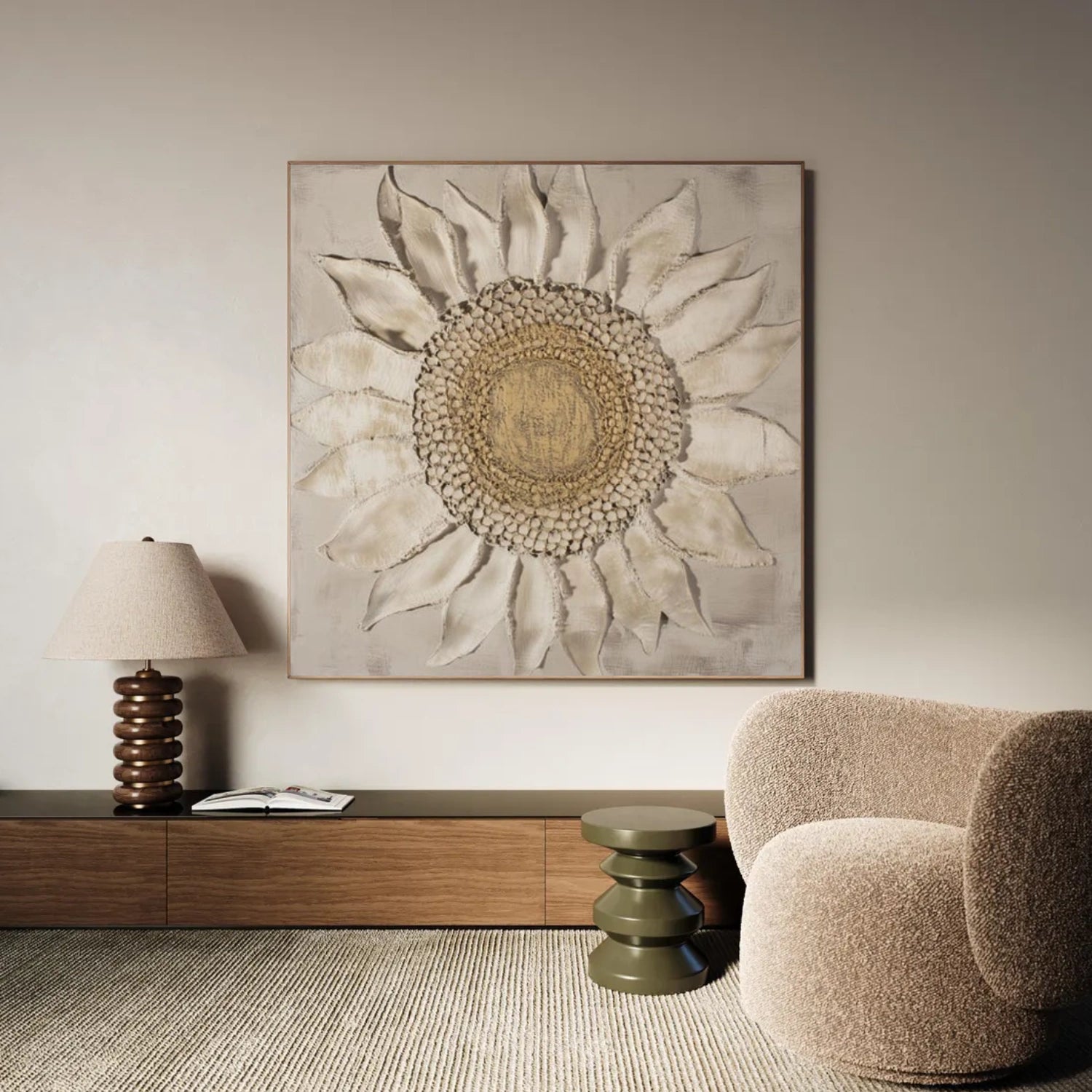 Tree And Flower Abstract Textured Wall Art #TF209