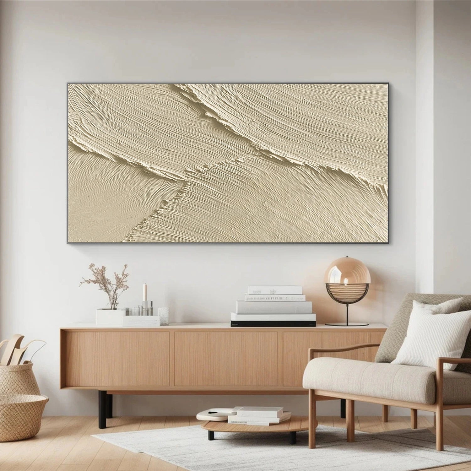 Beige Textured Minimalist Wall Art #WT247