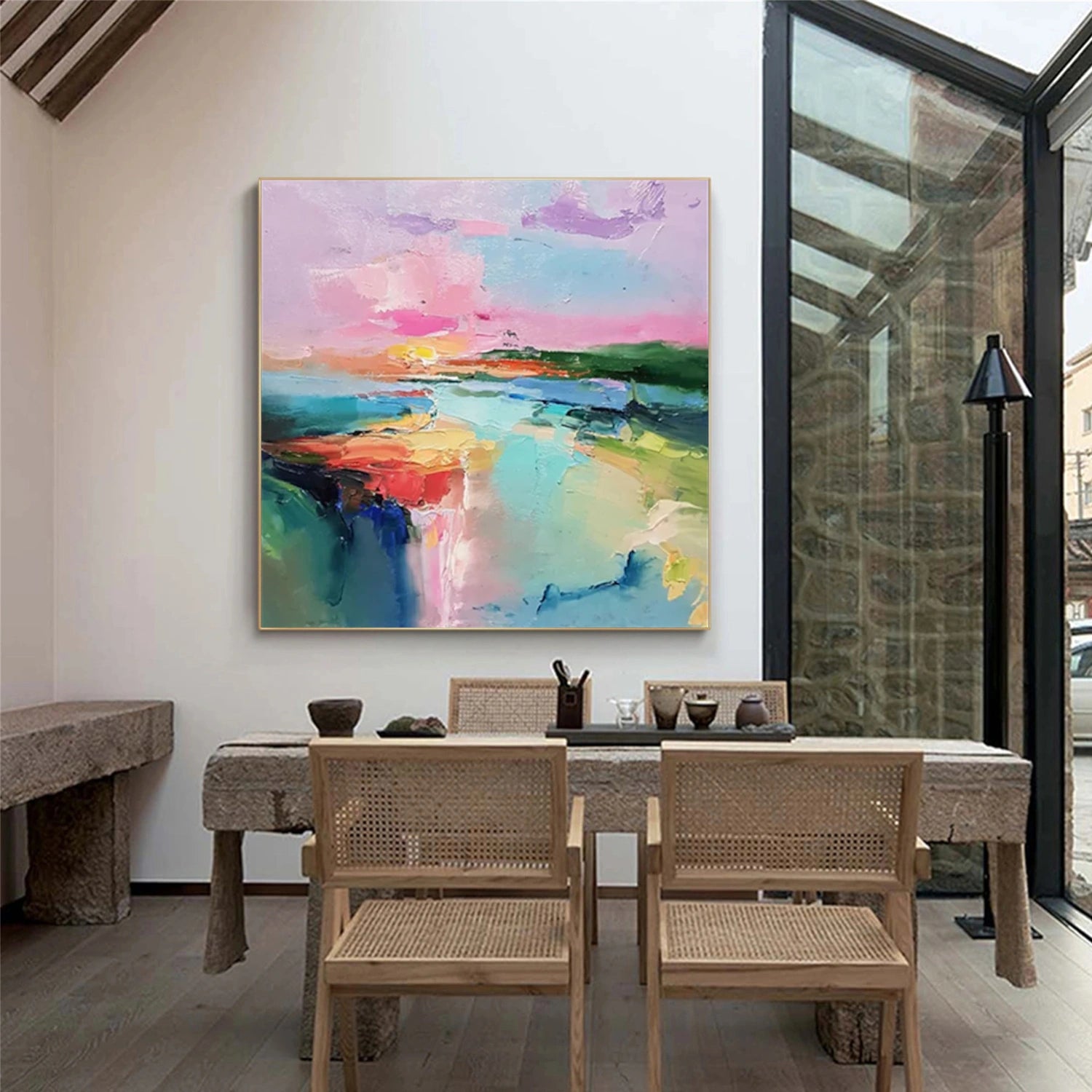 Colorful Abstract Textured Wall Art #AW106