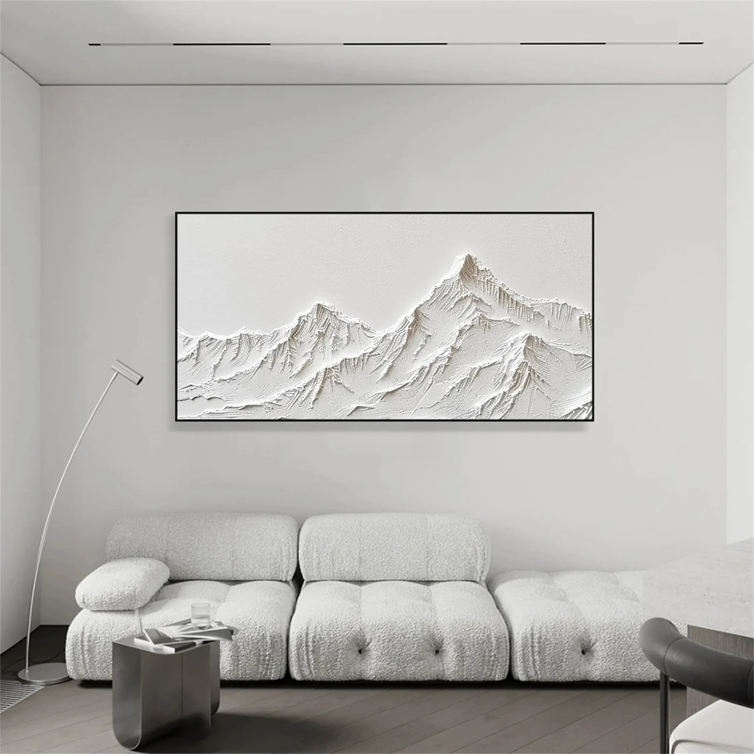 White Textured Minimalist Wall Art #WT127