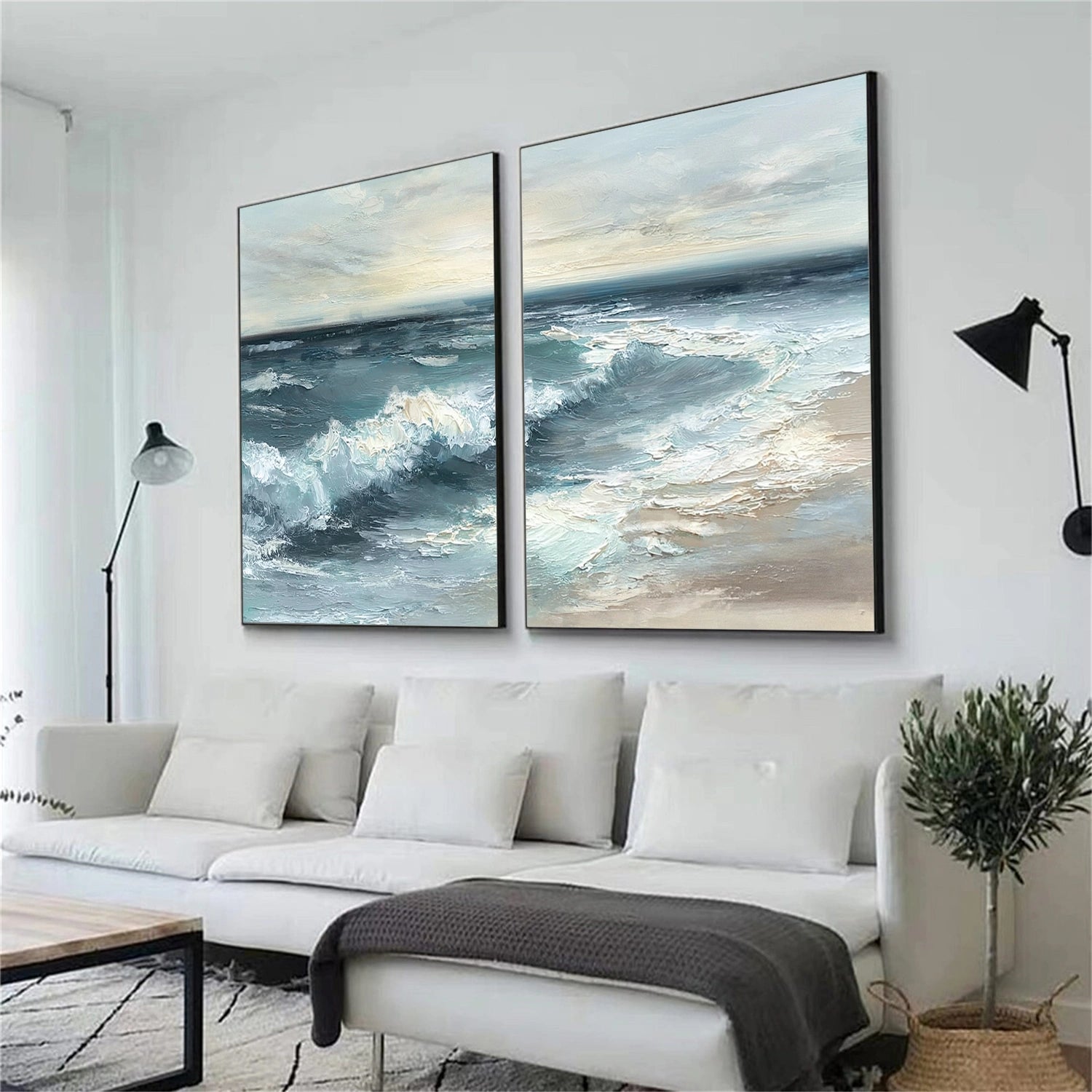 Sky And Ocean Abstract Wall Art Set of 2 #SO329