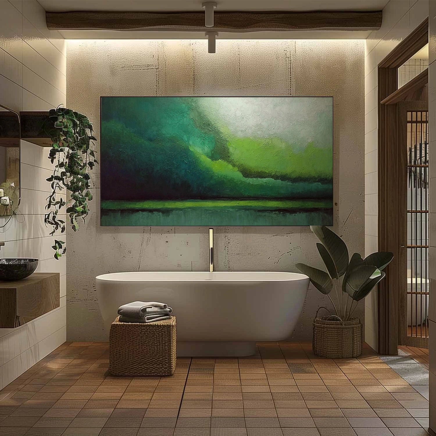 Green Abstract Wall Art #AW240