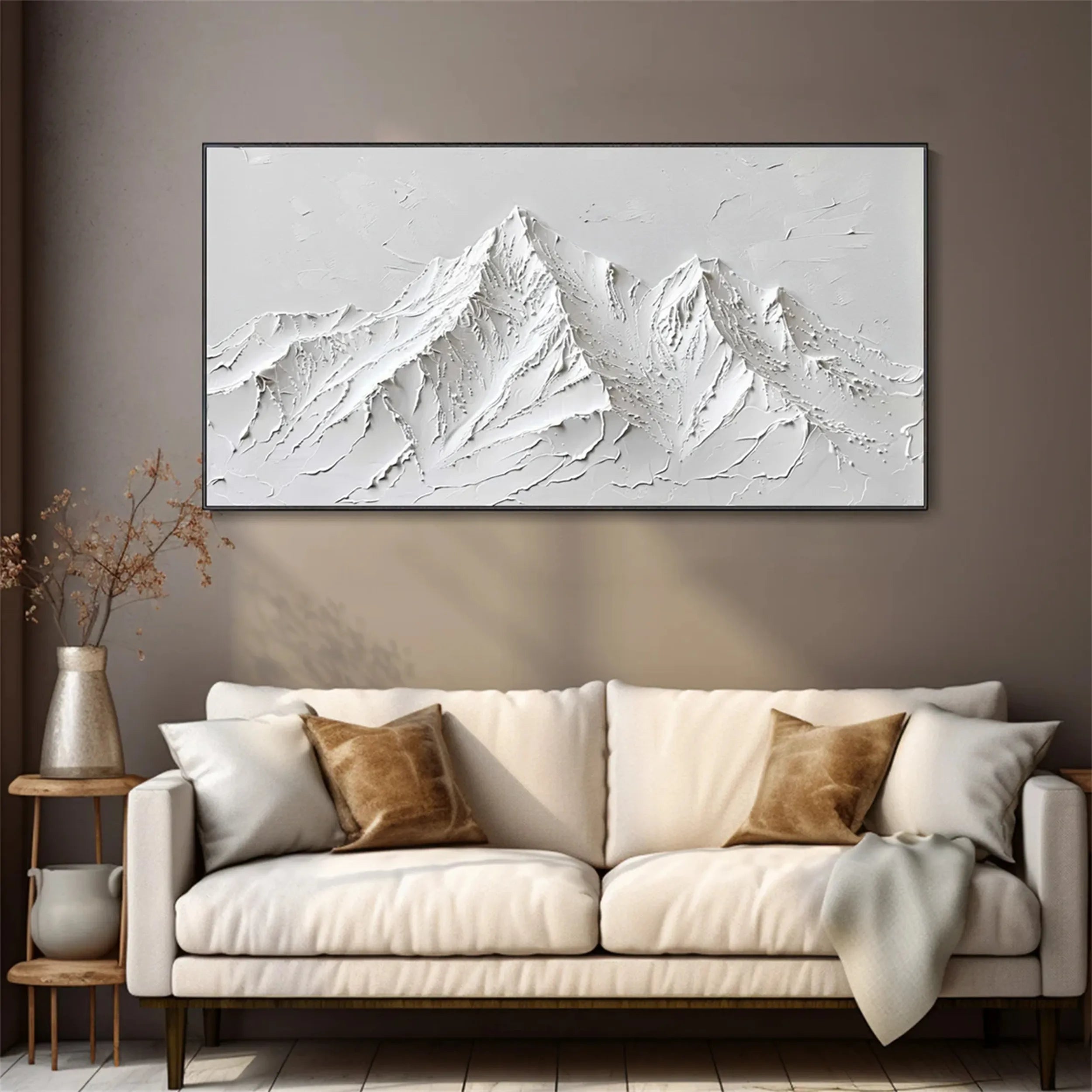 White Textured Minimalist Wall Art #WT140