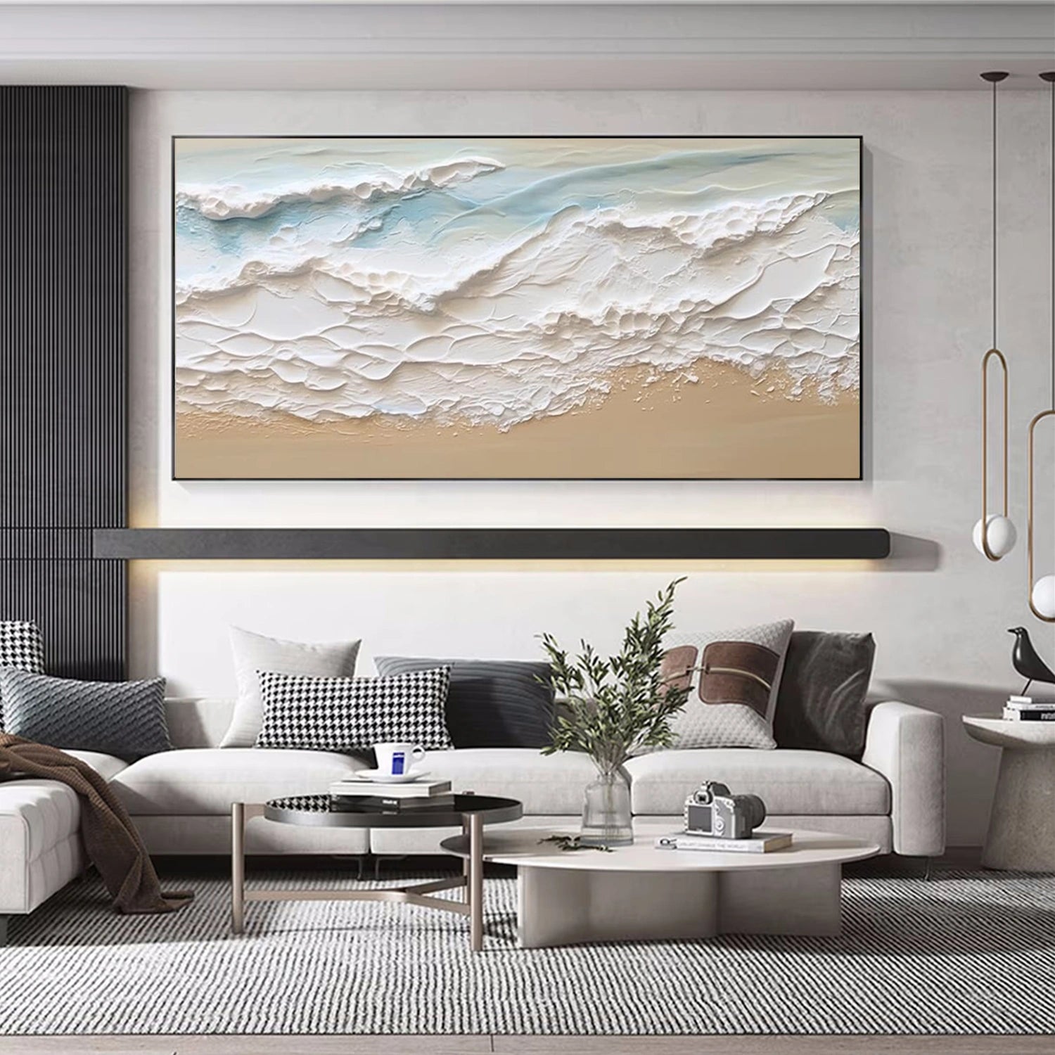 Sky And Ocean Abstract Textured Wall Art #SO273