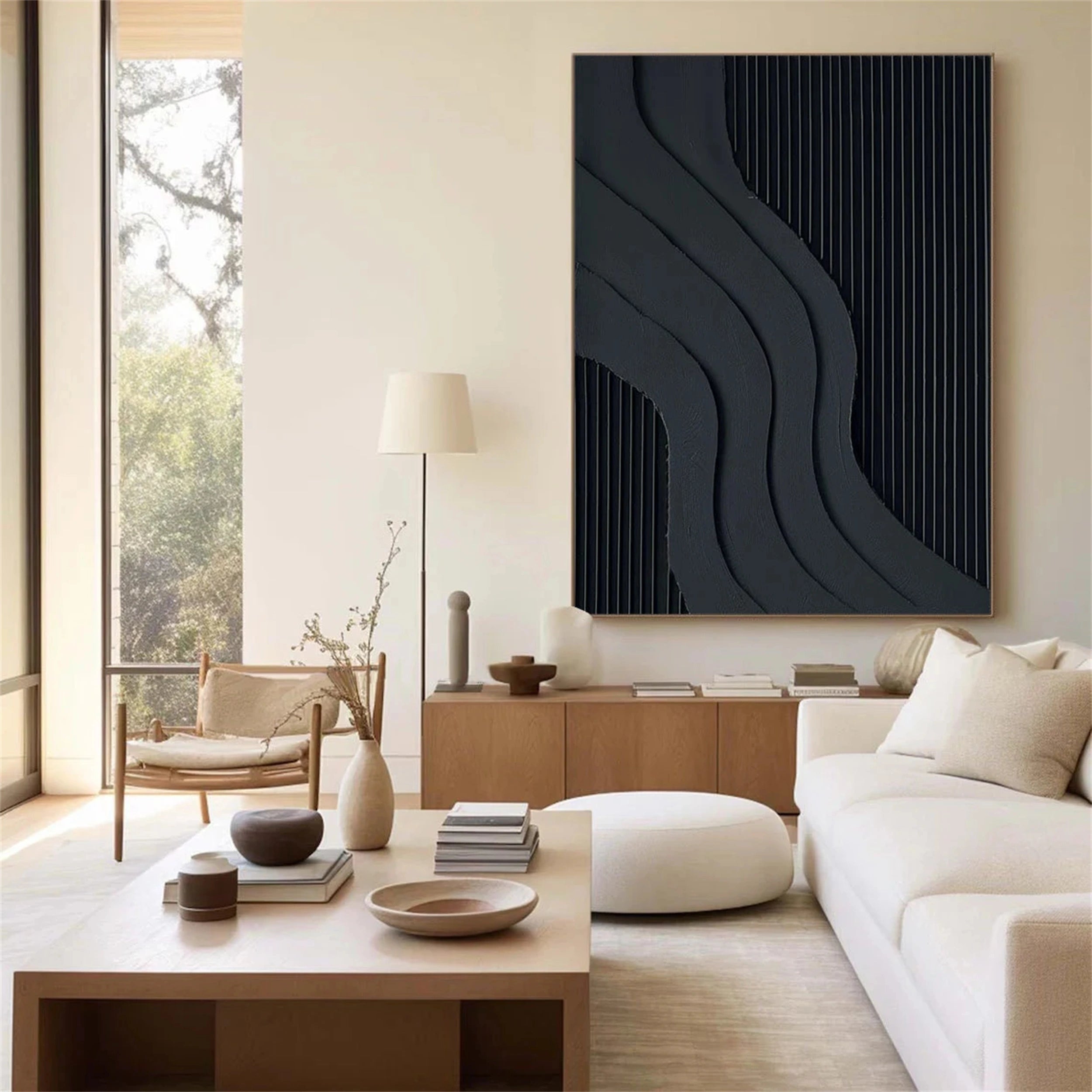 Black Textured Minimalist Wall Art #BT020