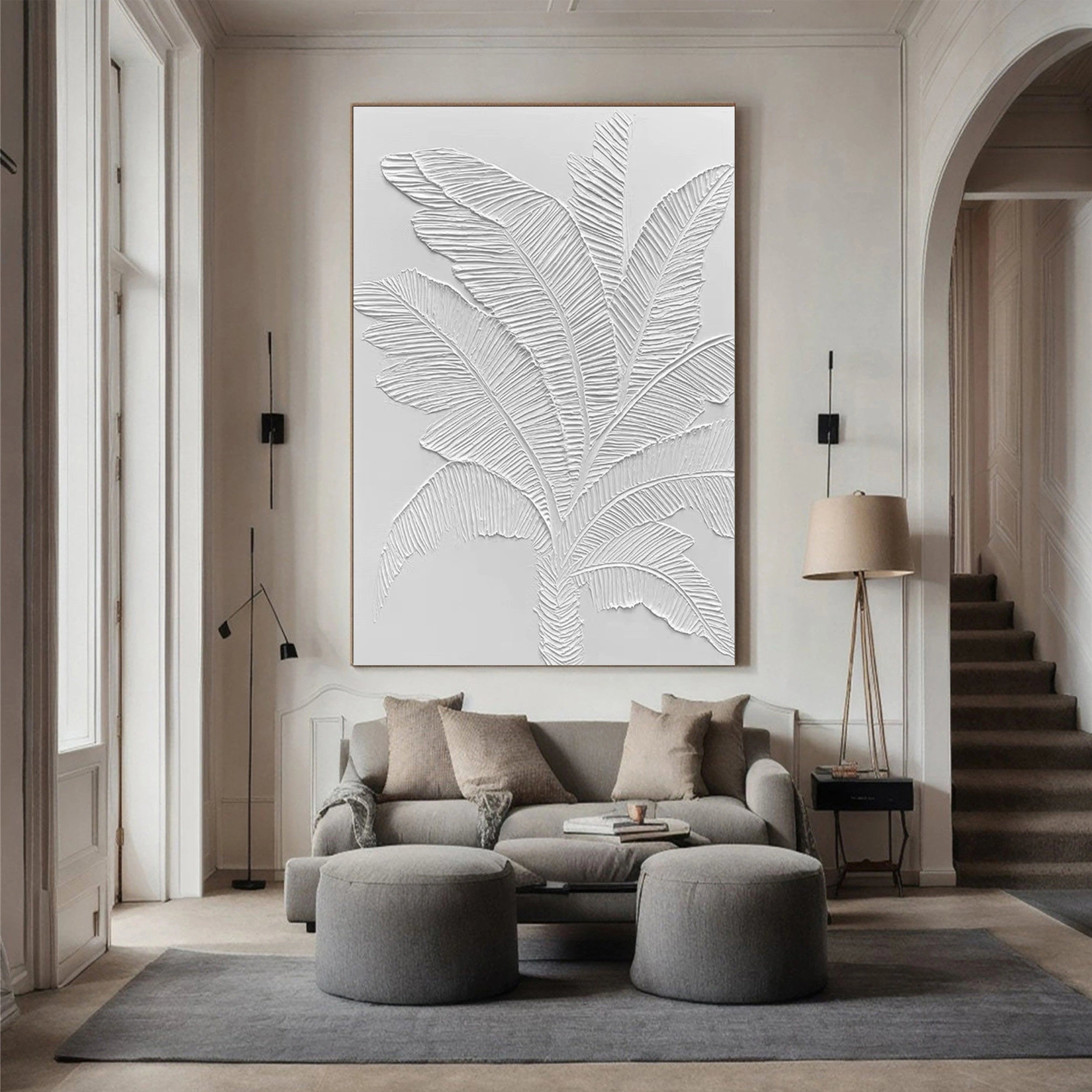 White Textured Minimalist Wall Art #WT056