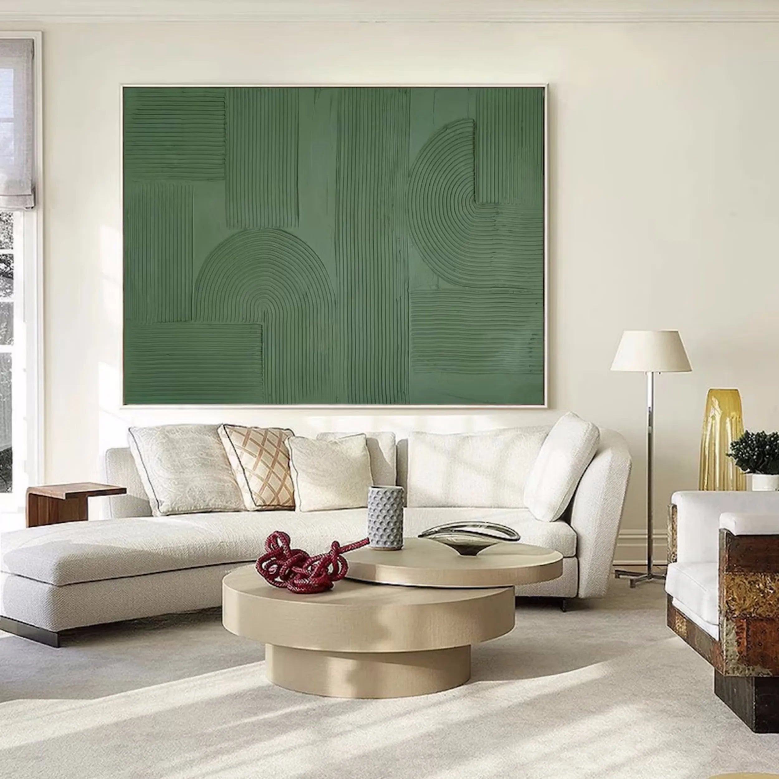 Green Textured Minimalist Wall Art #GT029