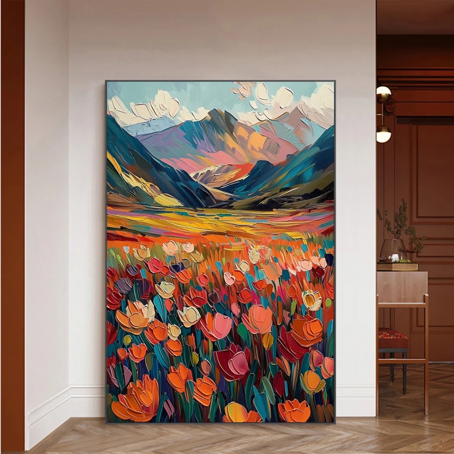 Colorful Tree And Flower Painting #TF080
