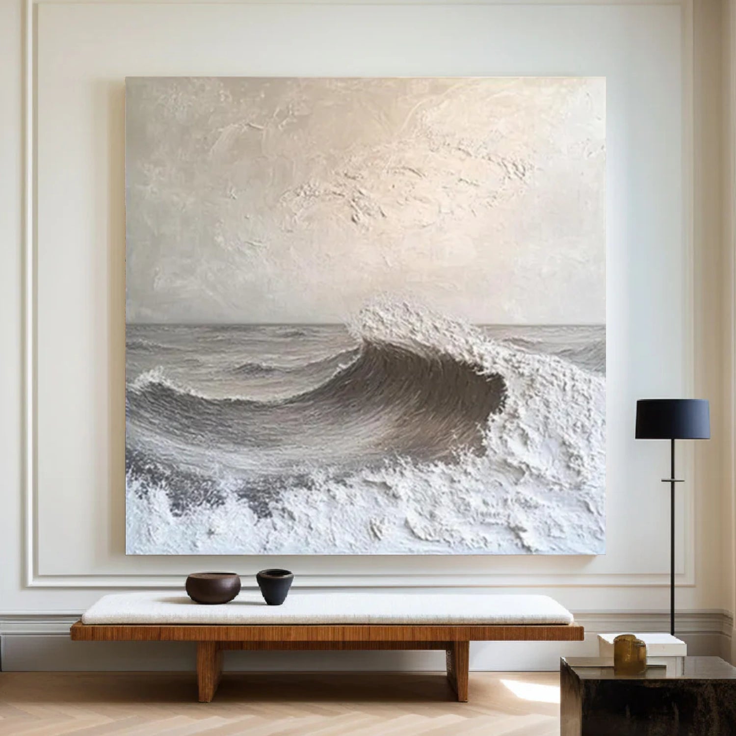 Sky And Ocean Abstract Textured Wall Art #SO321