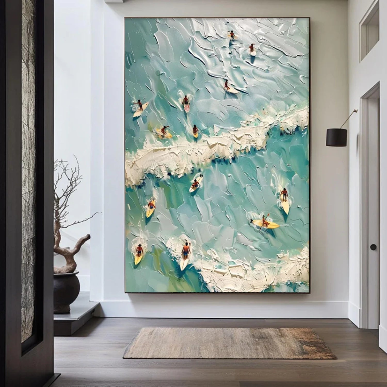Surfing Sport Textured Wall Art #BA060