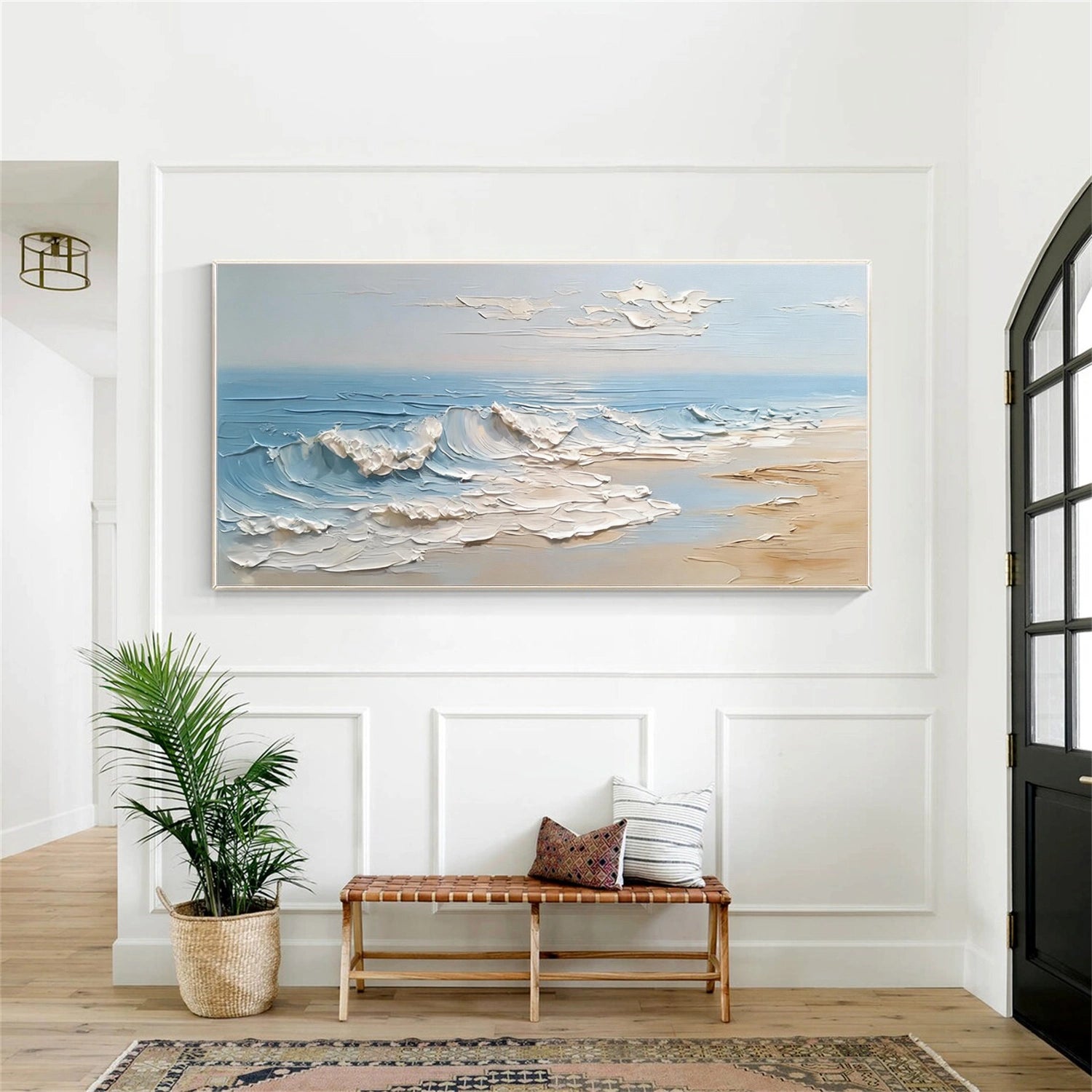 Sky And Ocean Abstract Textured Wall Art #SO412