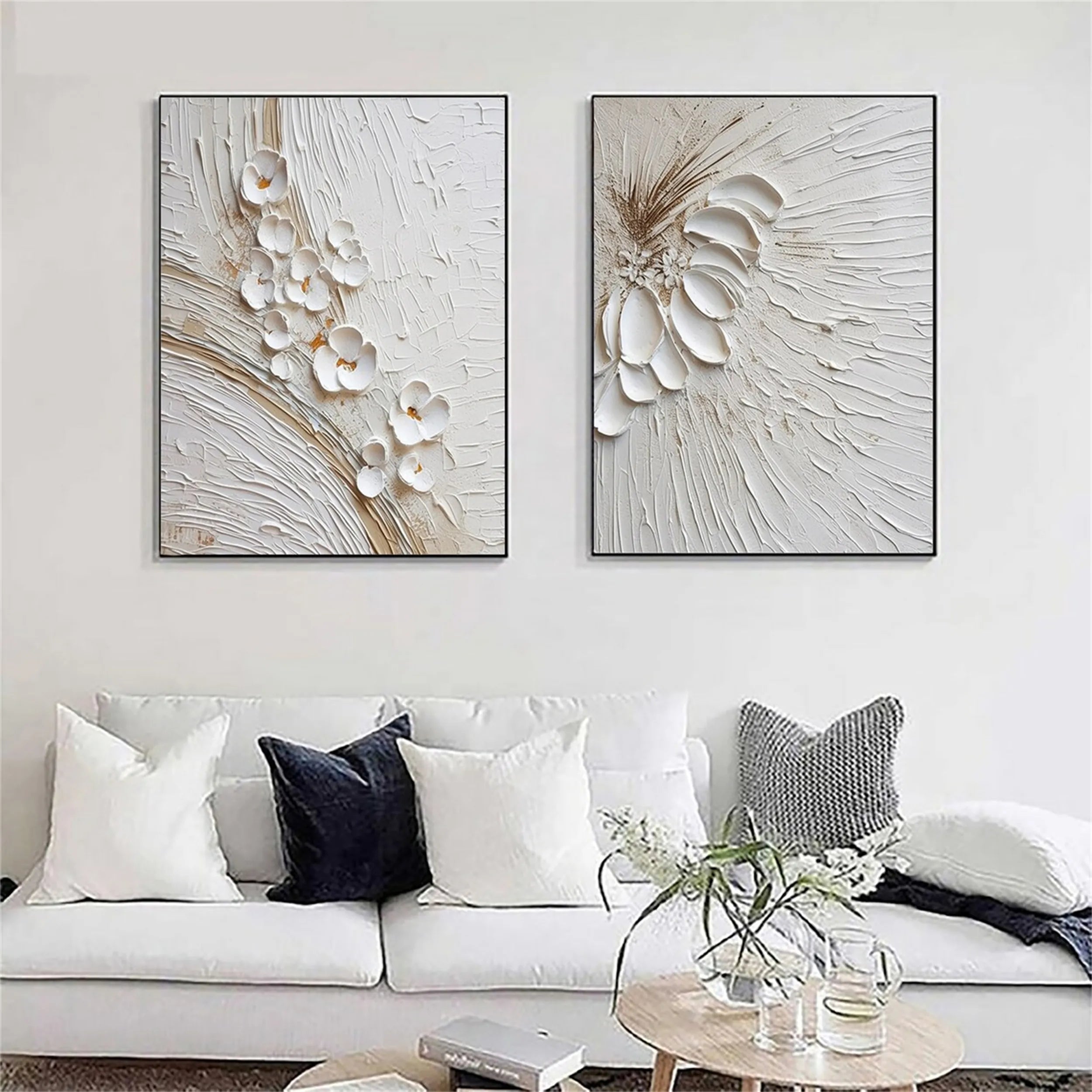 Colorful Tree And Flower Painting Set of 2 #TF008