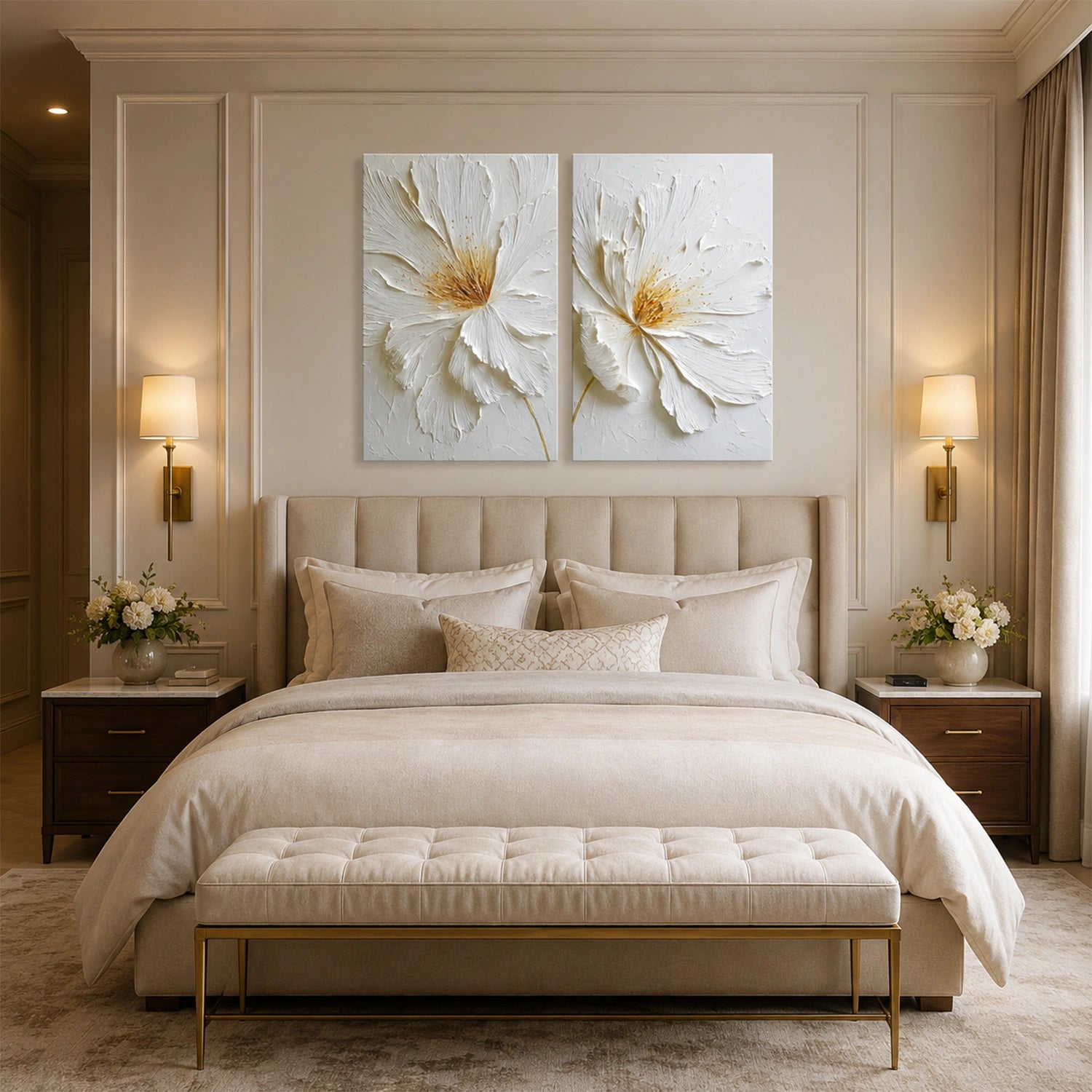 Flower Abstract Textured Wall Art Set of 2 #TF219