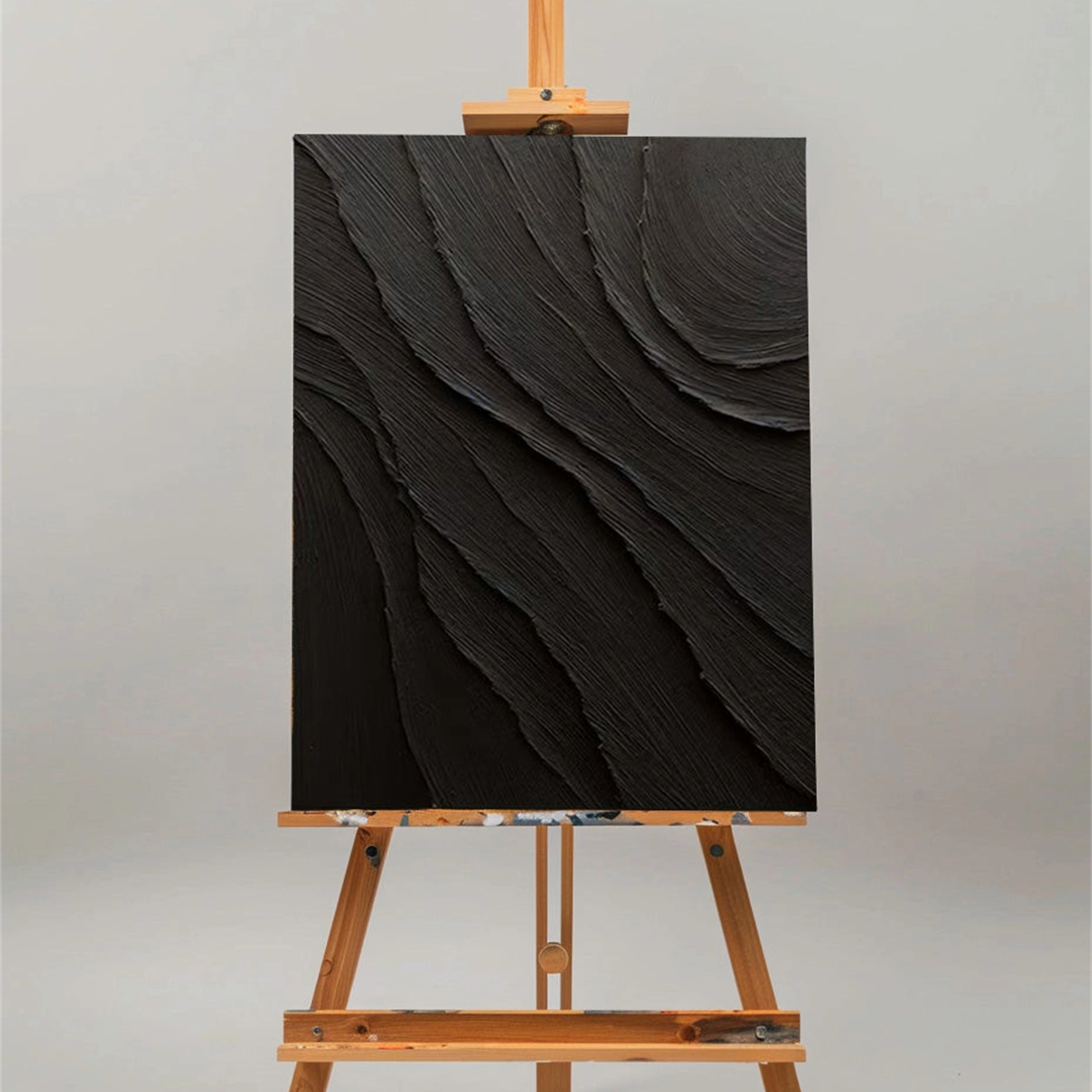 Black Textured Minimalist Wall Art #BT064
