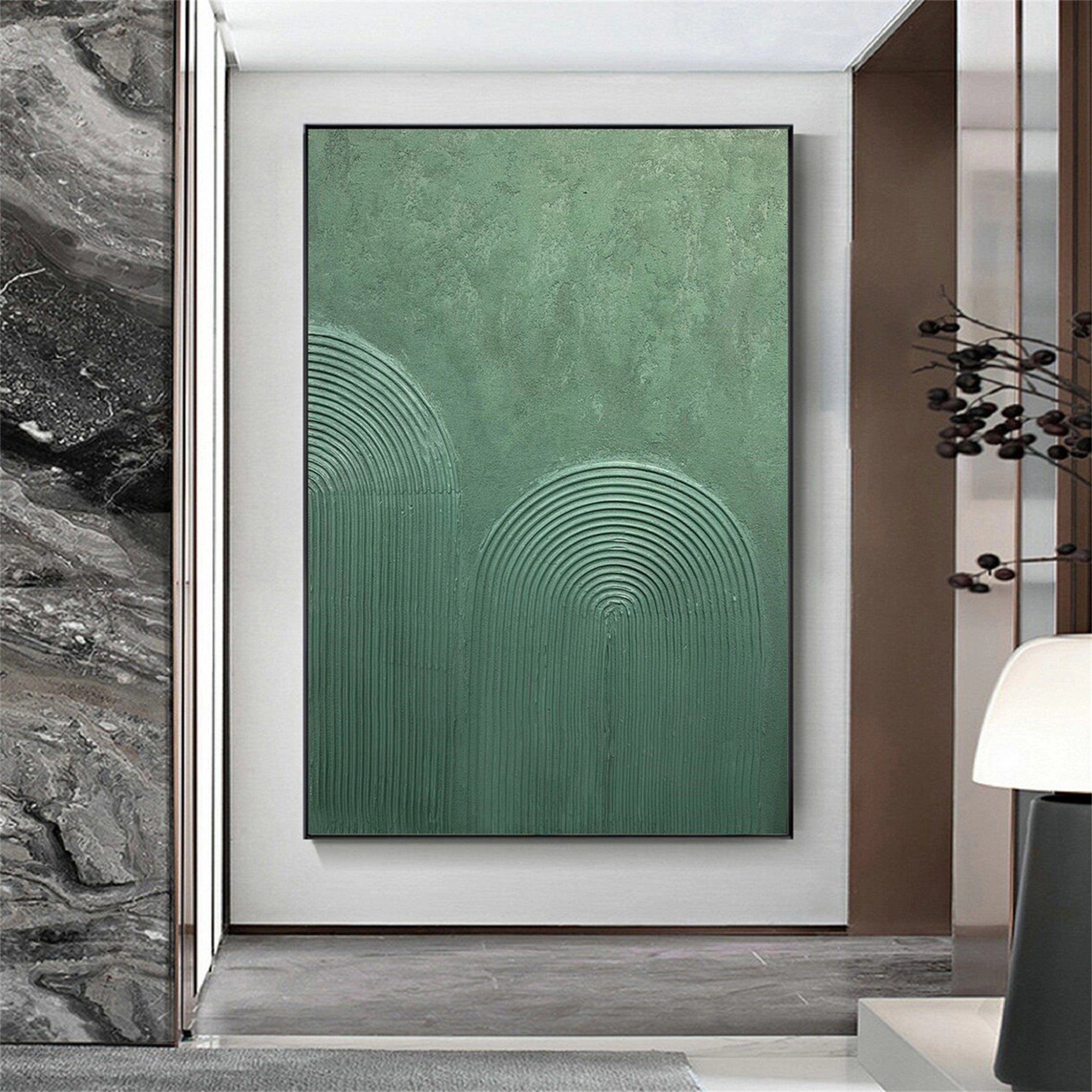 Green Textured Minimalist Wall Art #GT003