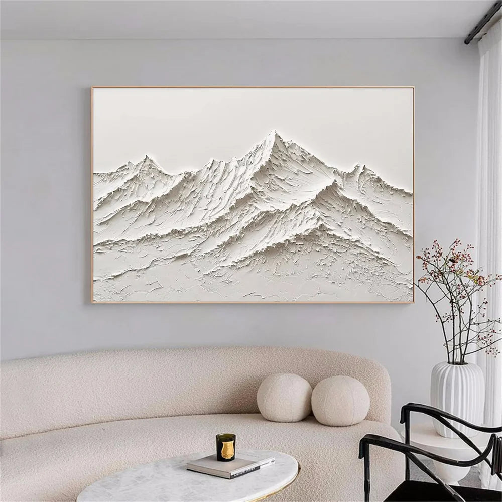 White Textured Minimalist Wall Art #WT113