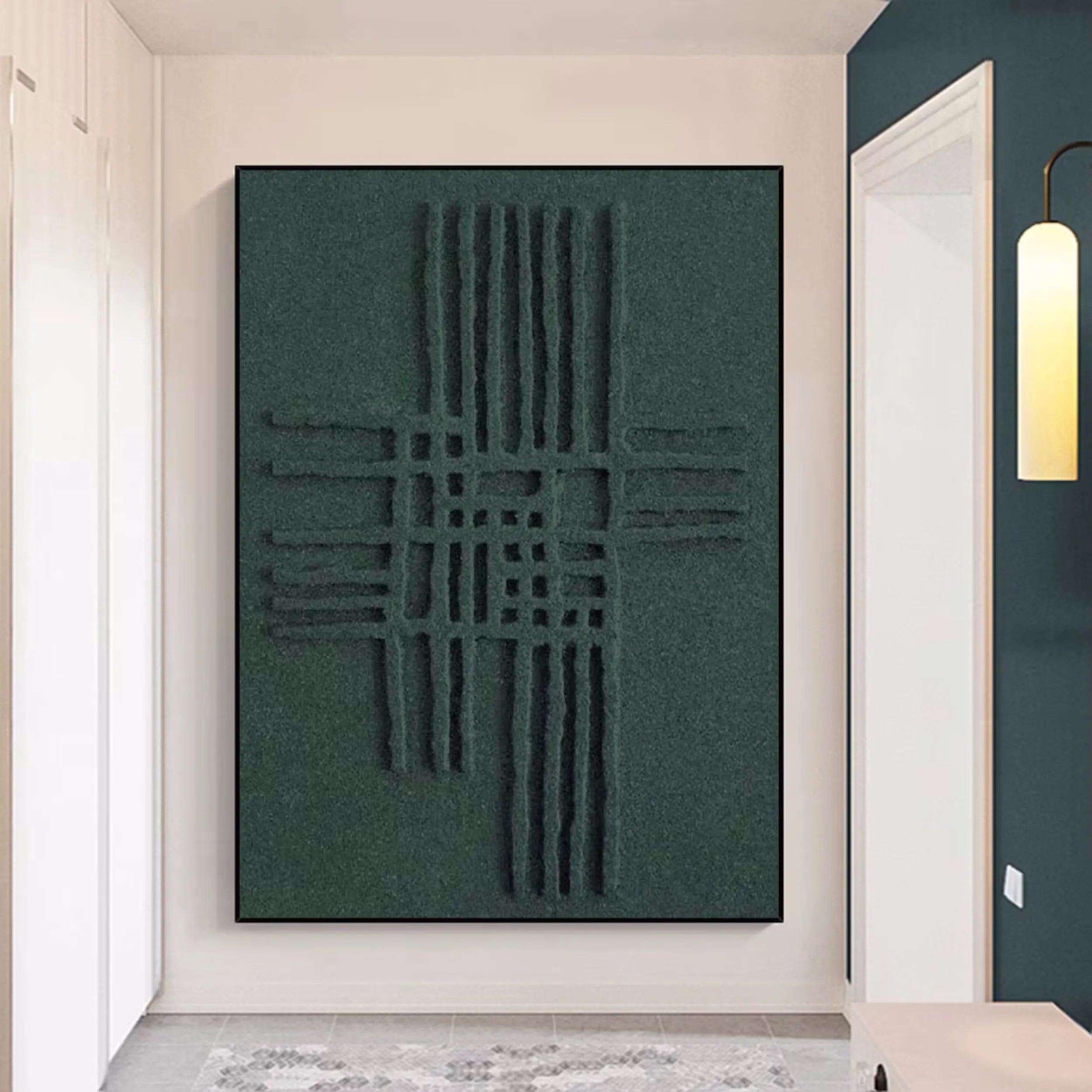 Green Textured Minimalist Wall Art #GT028