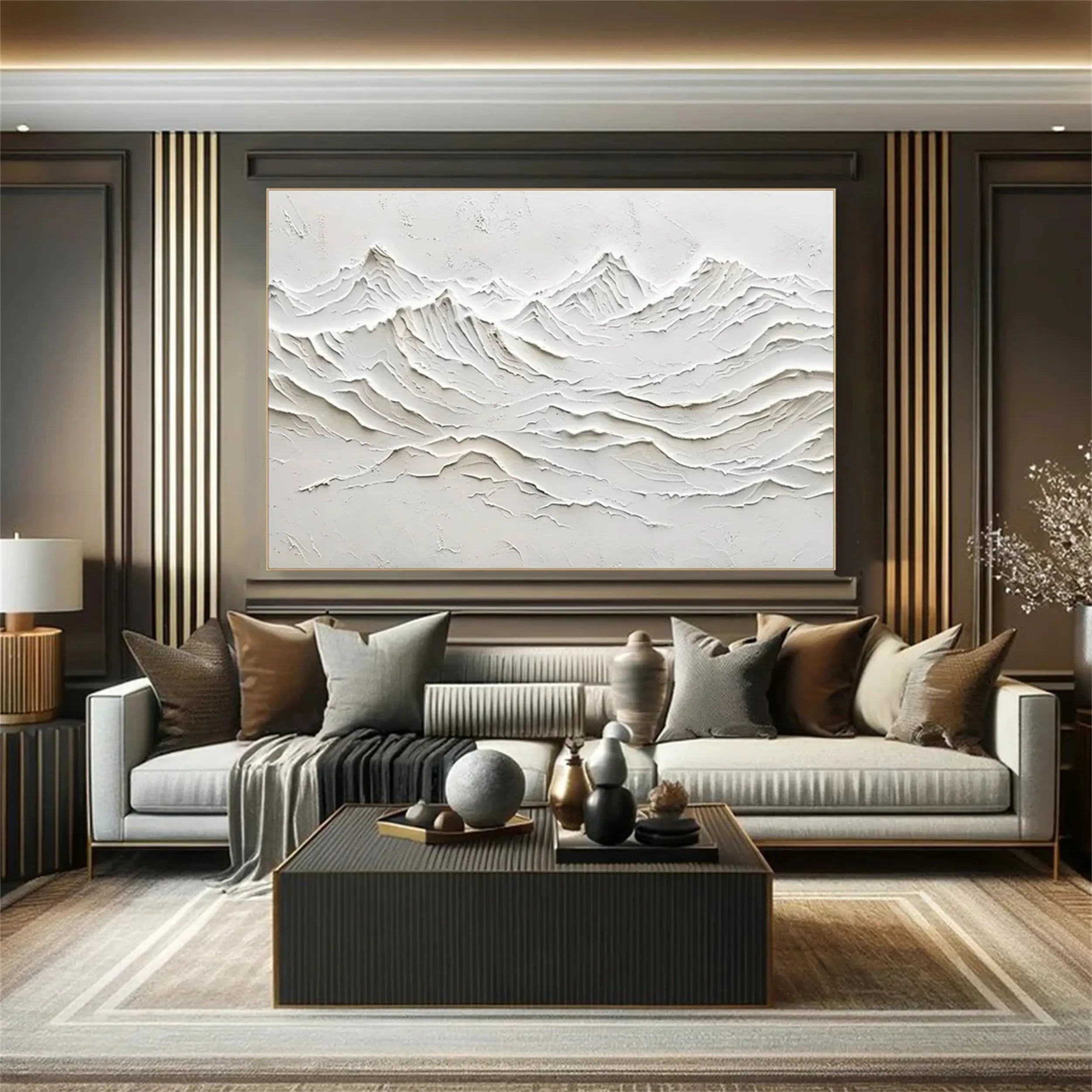 White Textured Minimalist Wall Art #WT121