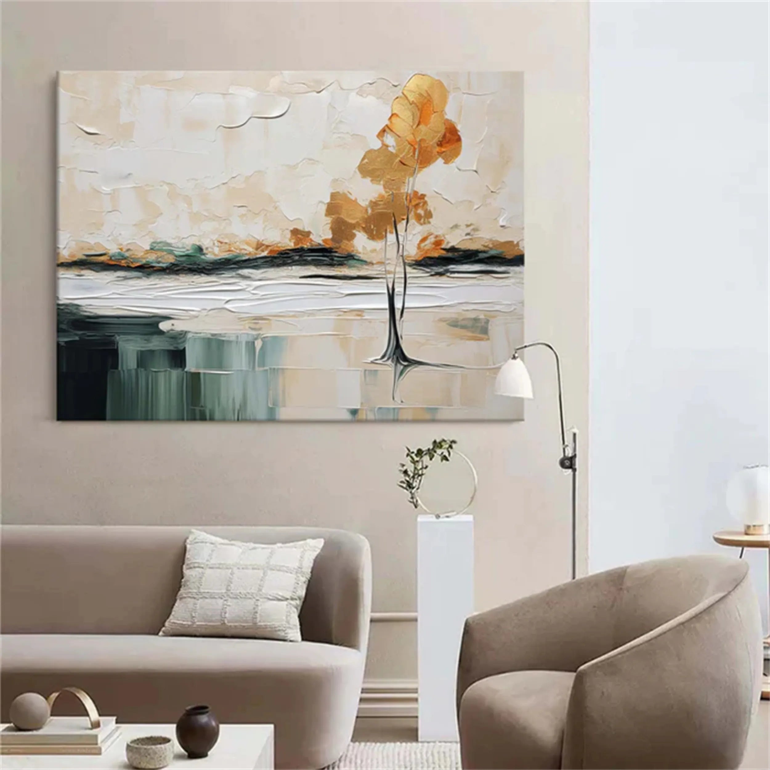 Colorful Tree And Flower Painting #TF012