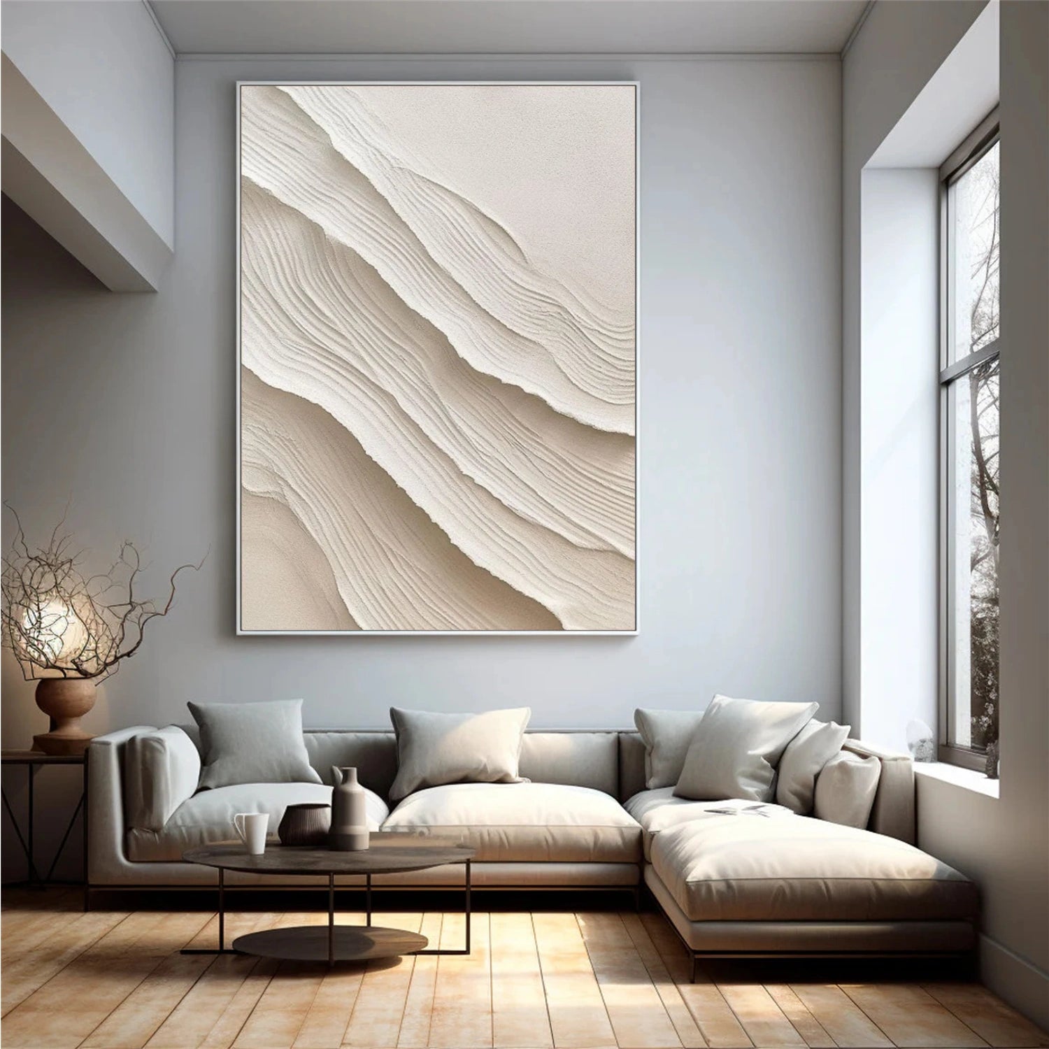 Beige Textured Minimalist Wall Art #WT197