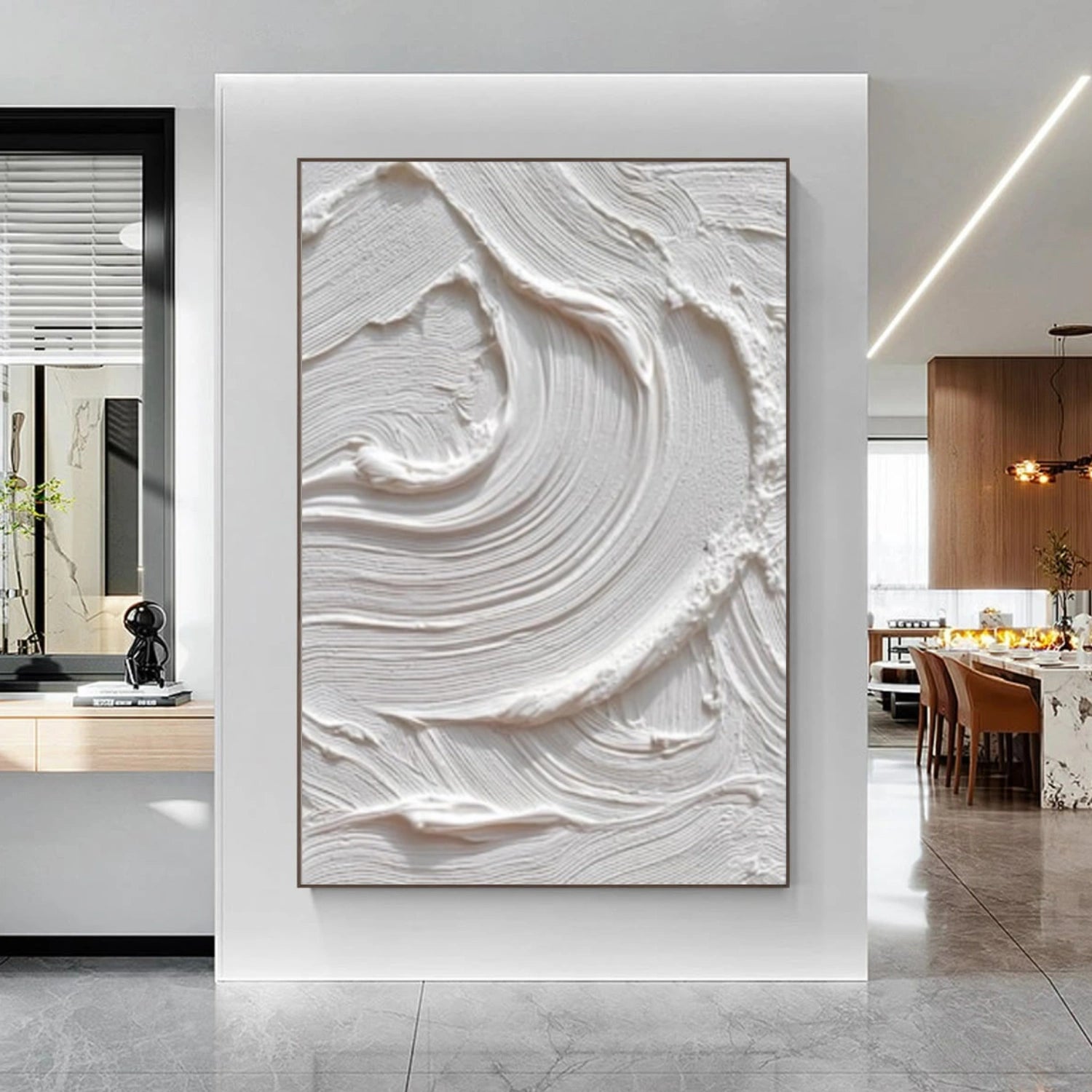 White Textured Minimalist Wall Art #WT250