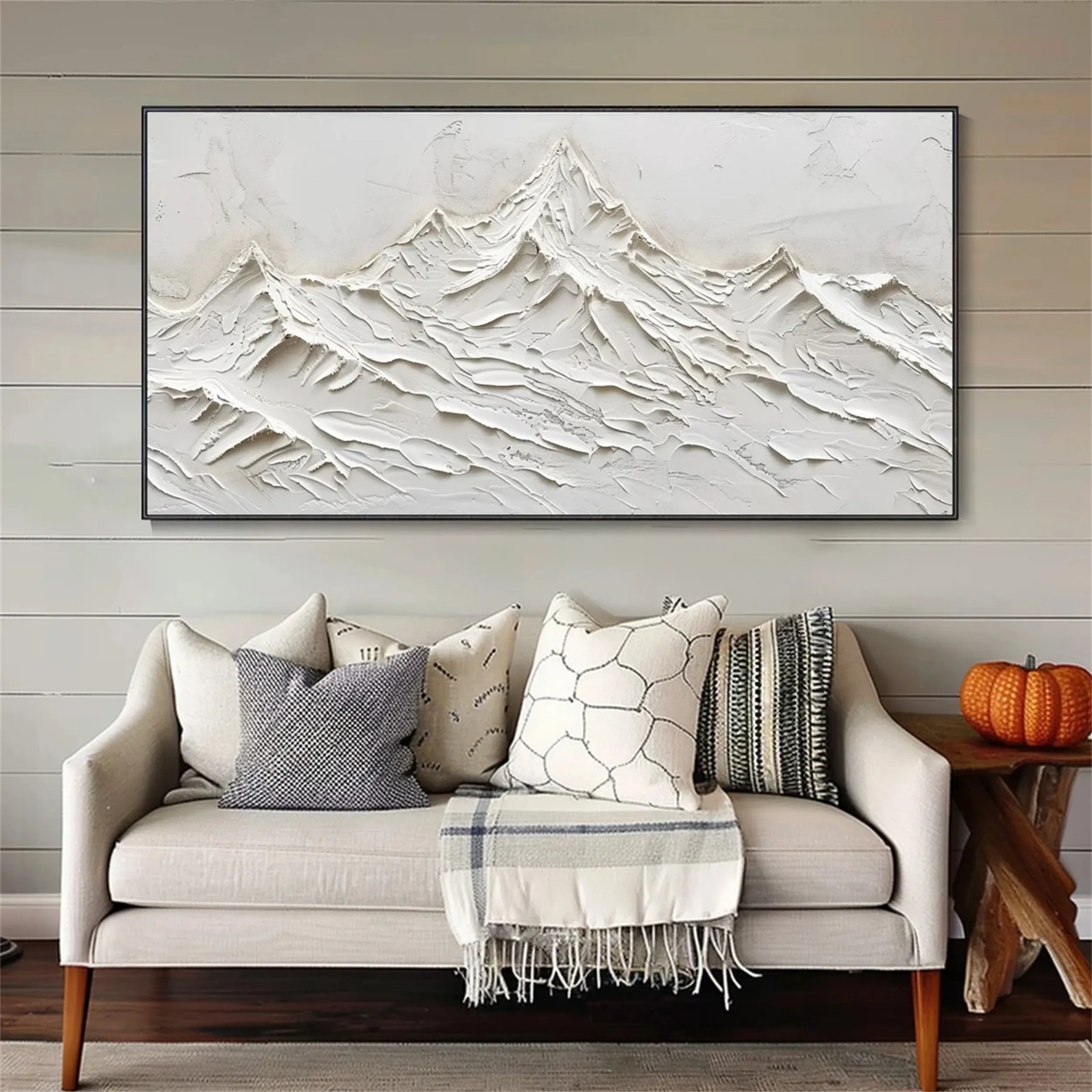 White Textured Minimalist Wall Art #WT124