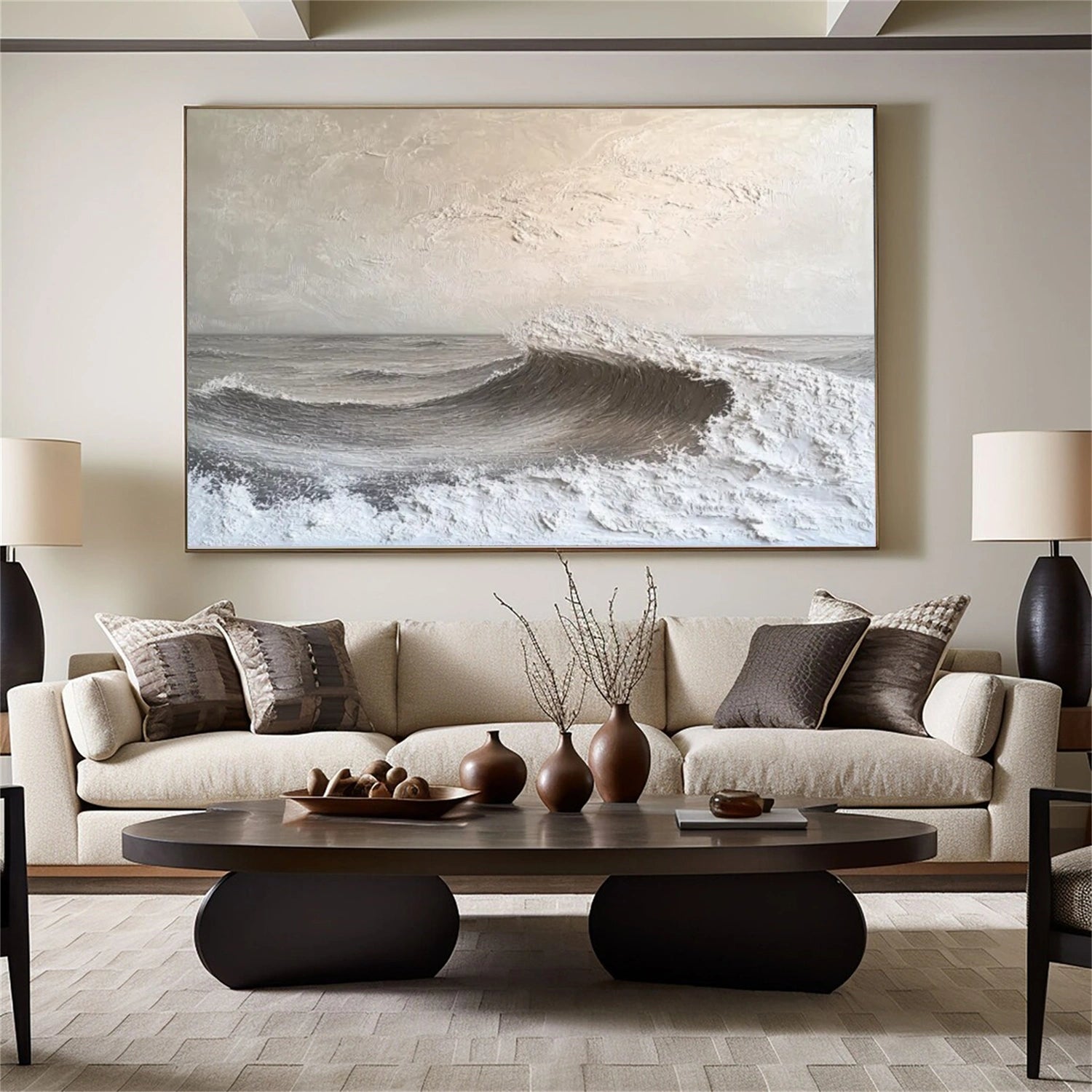 Sky And Ocean Abstract Textured Wall Art #SO318