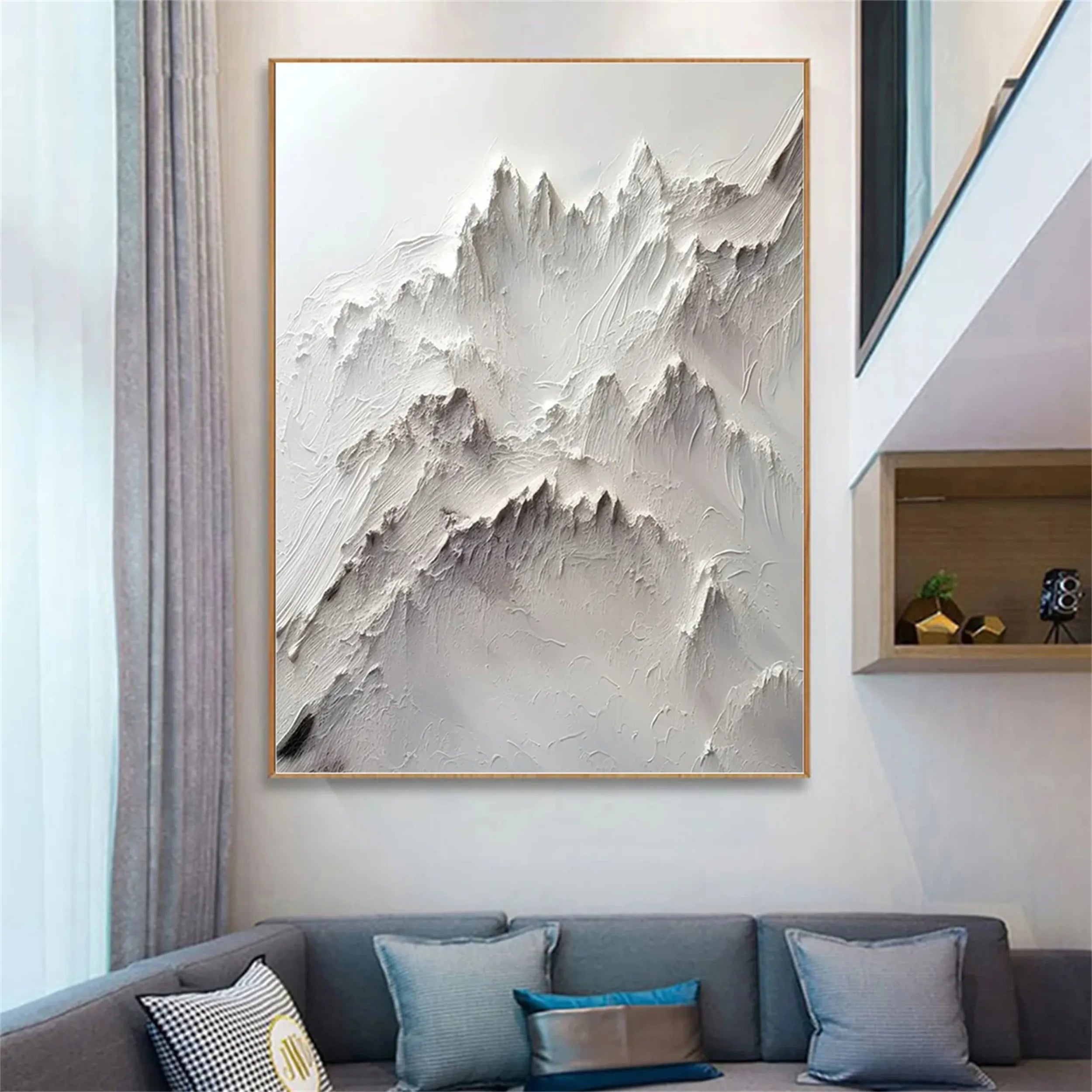 White Textured Minimalist Wall Art #WT134