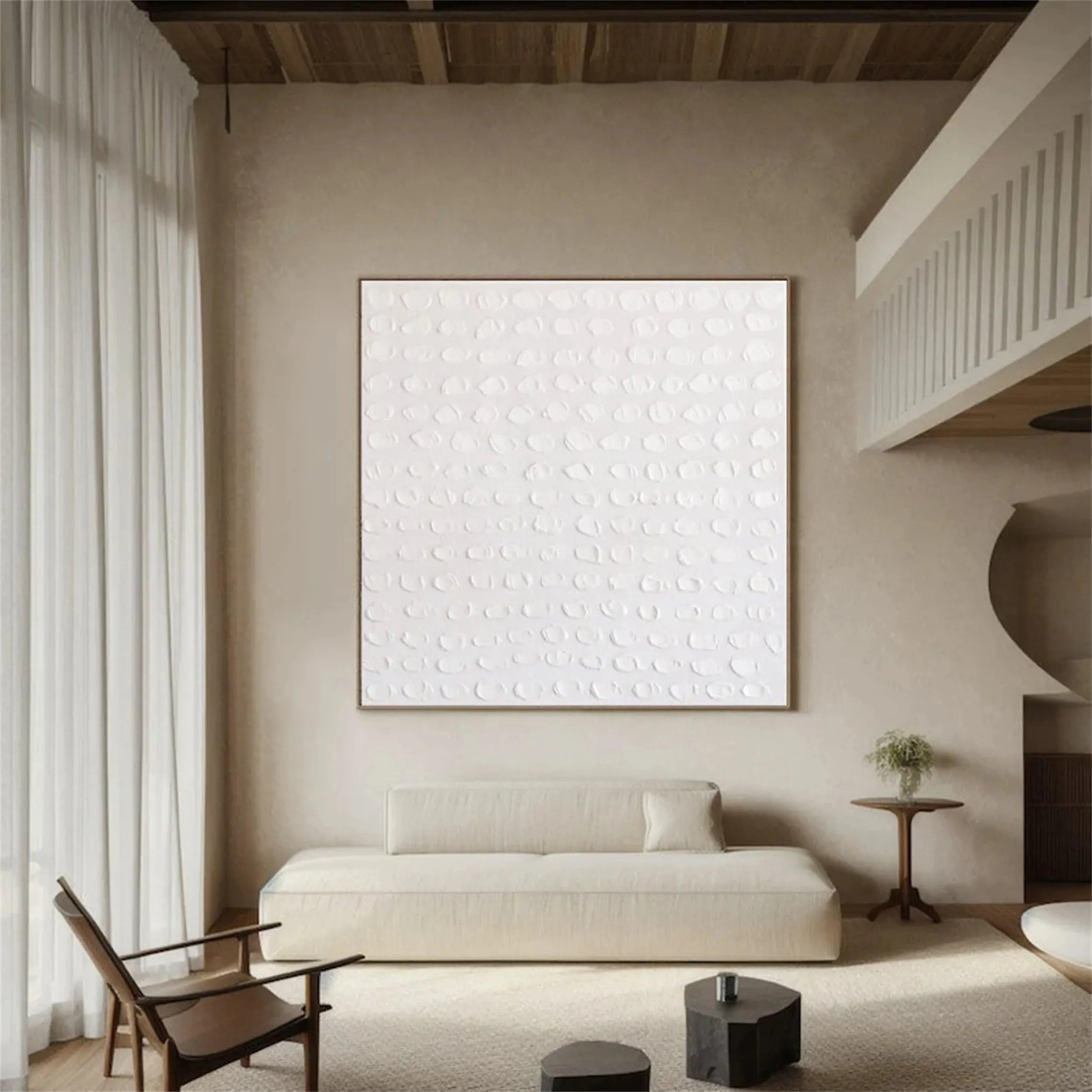 White Textured Minimalist Wall Art #WT102