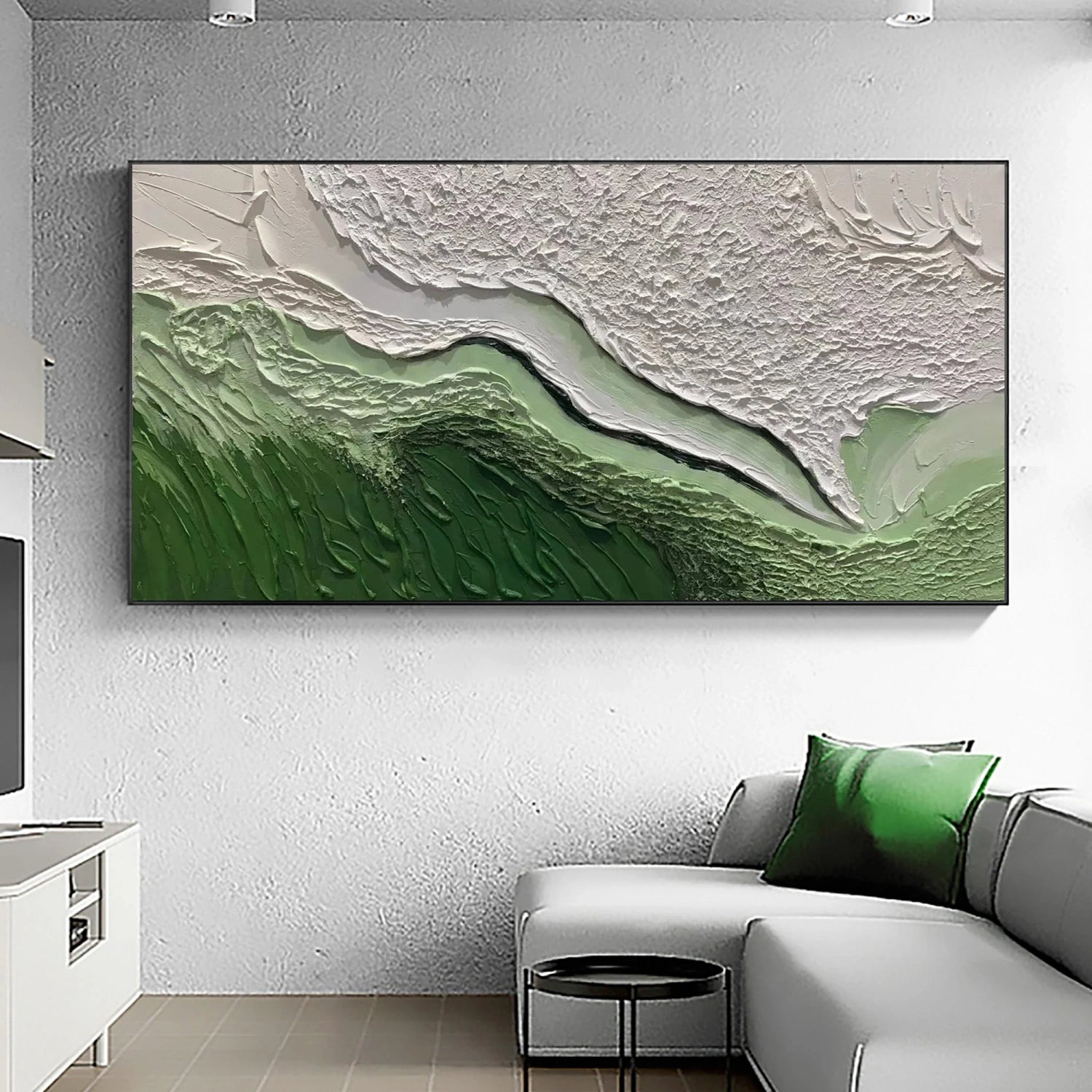 Green Textured Minimalist Wall Art #GT046