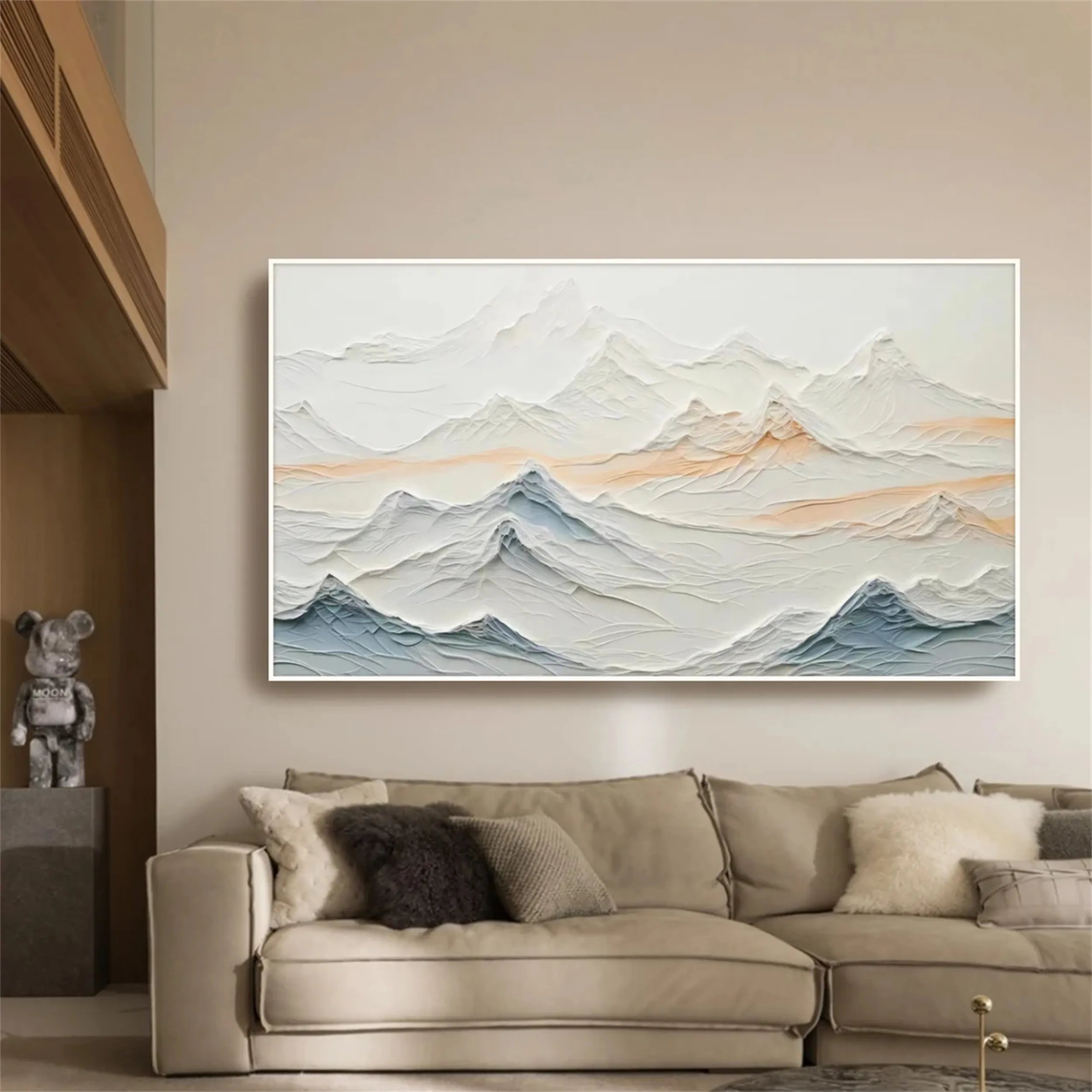 White Textured Minimalist Wall Art #WT122