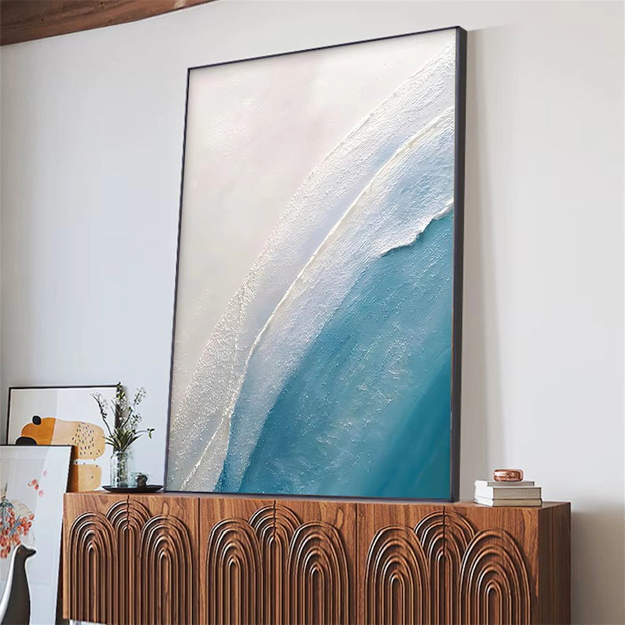 Blue Textured Minimalist Wall Art #BL013