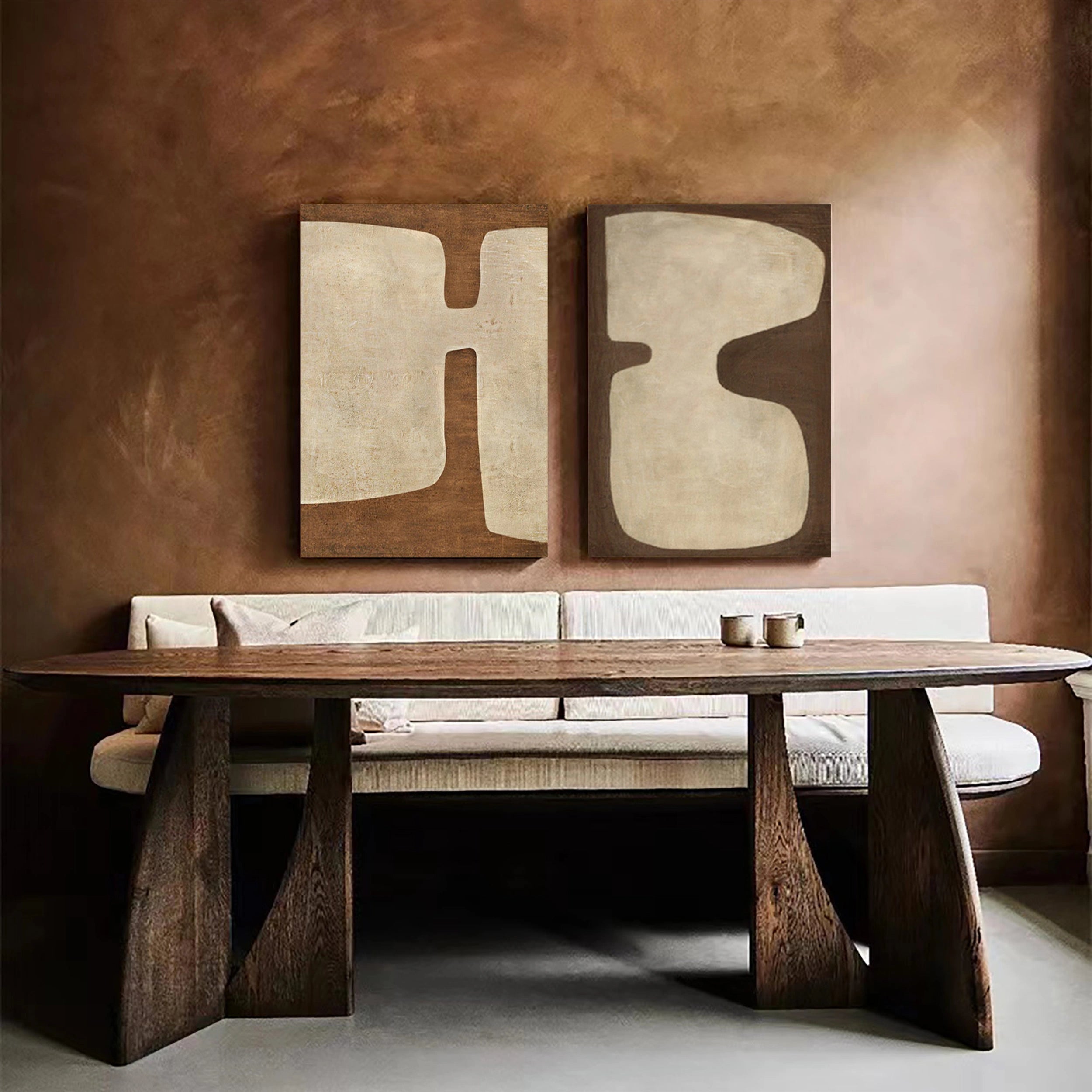 Wabi Sabi Abstract Wall Art Set of 2 #WA035