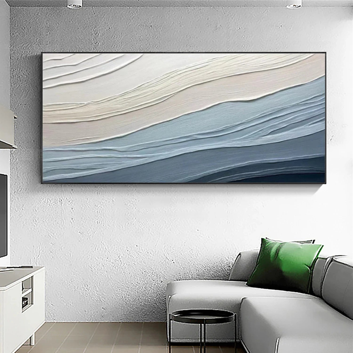 Blue Textured Minimalist Wall Art #WT216