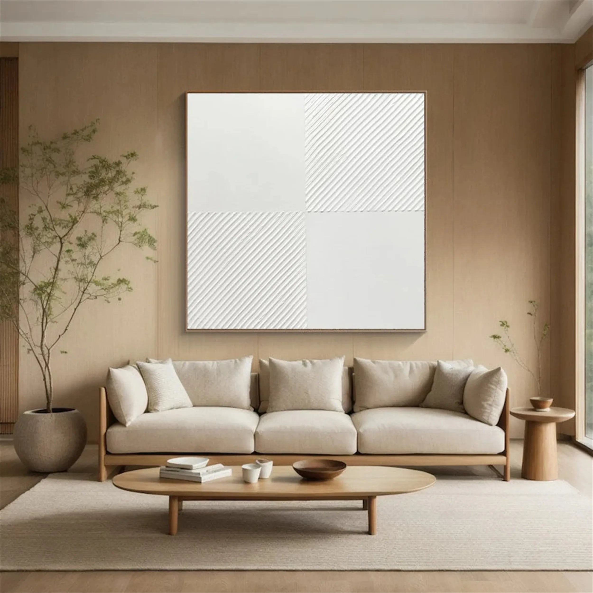 White Textured Minimalist Wall Art #WT105