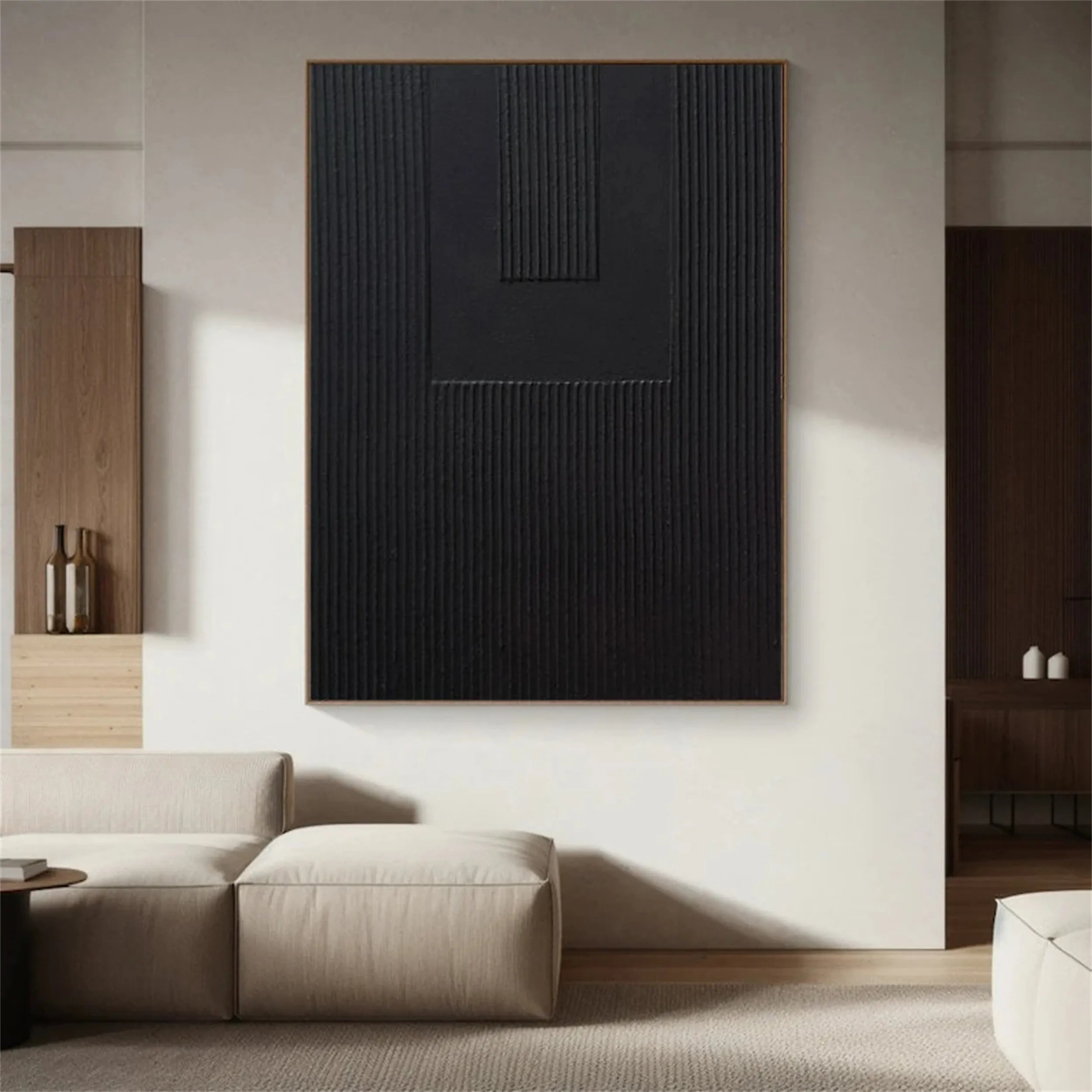 Black Textured Minimalist Wall Art #BT063