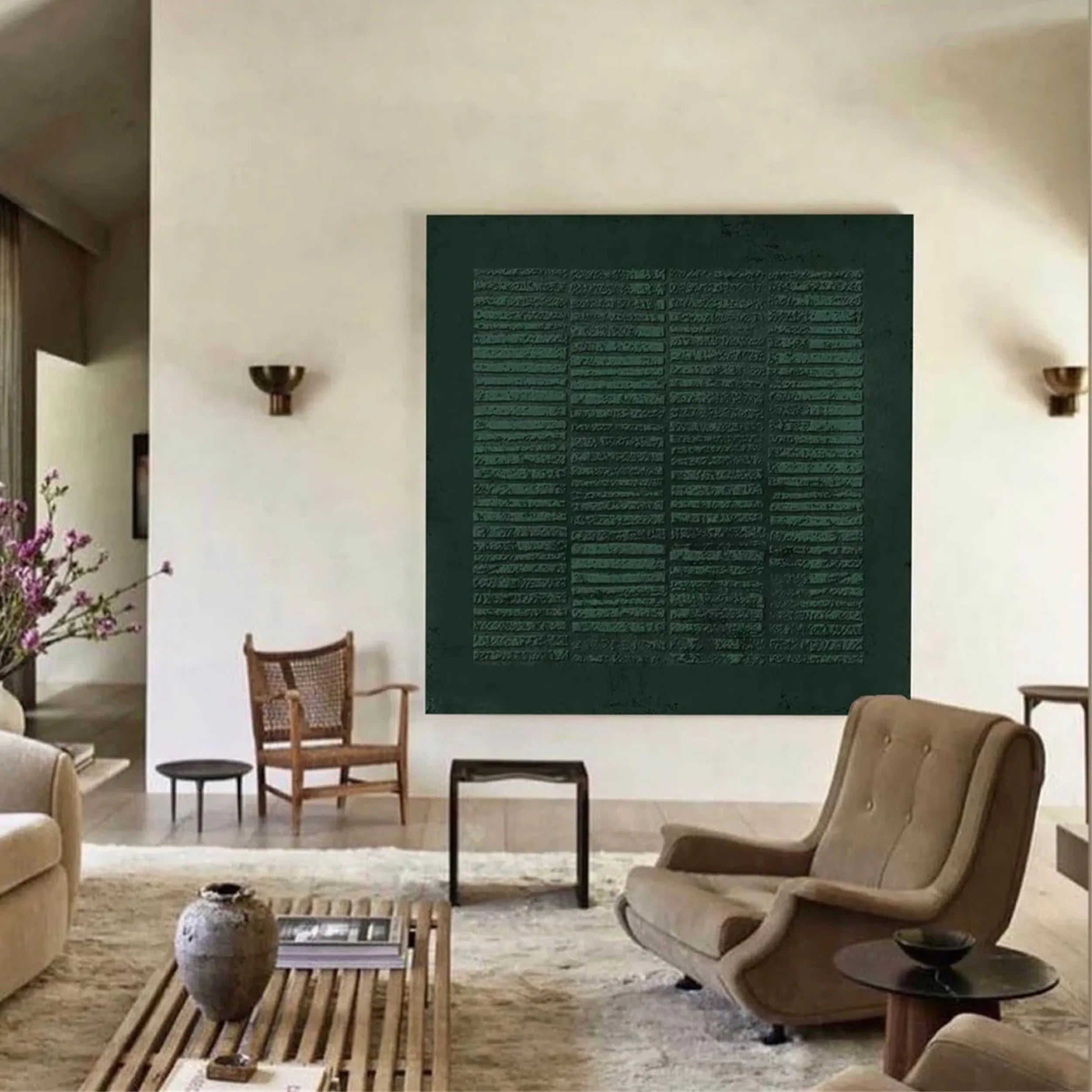 Green Textured Minimalist Wall Art #GT007