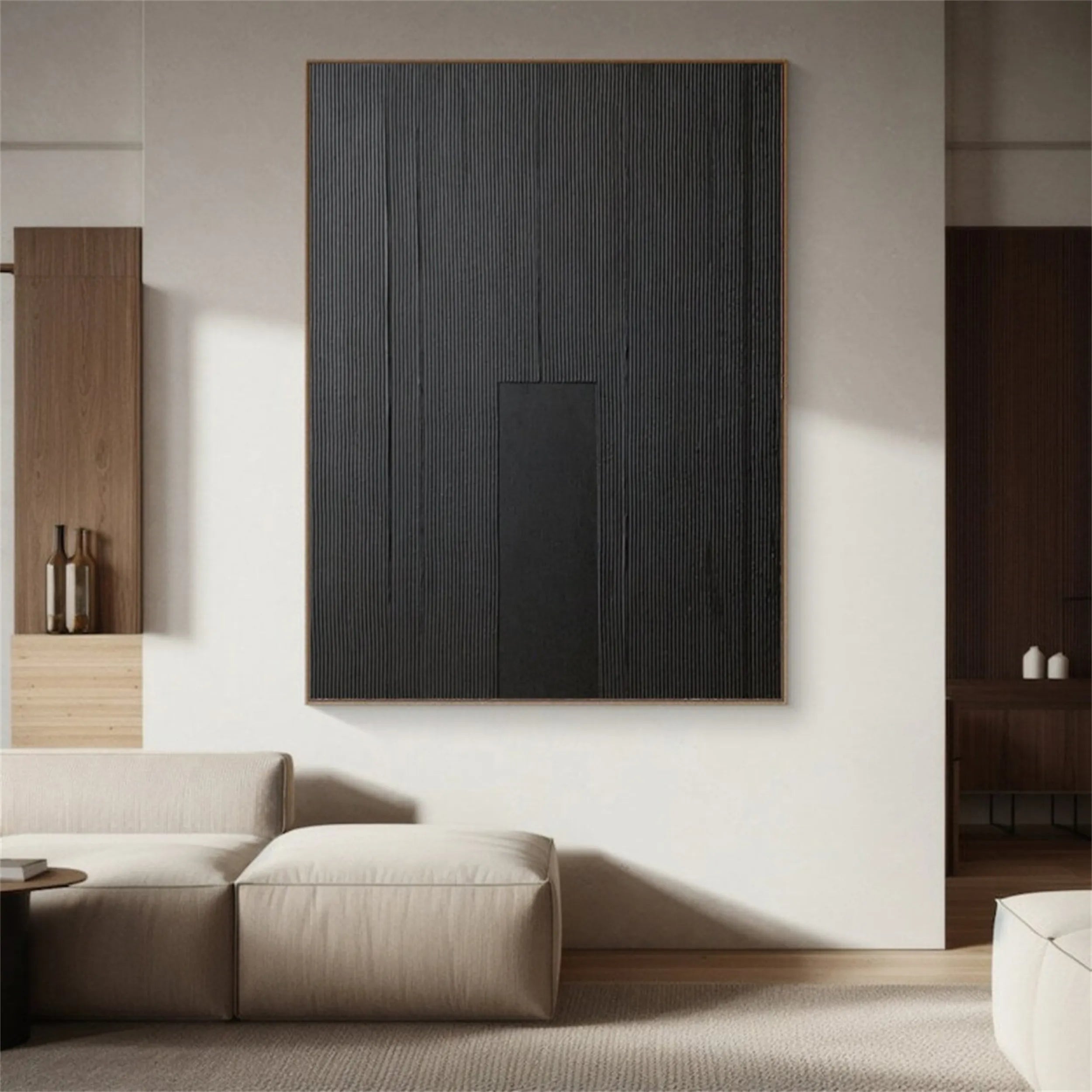 Black Textured Minimalist Wall Art #BT061