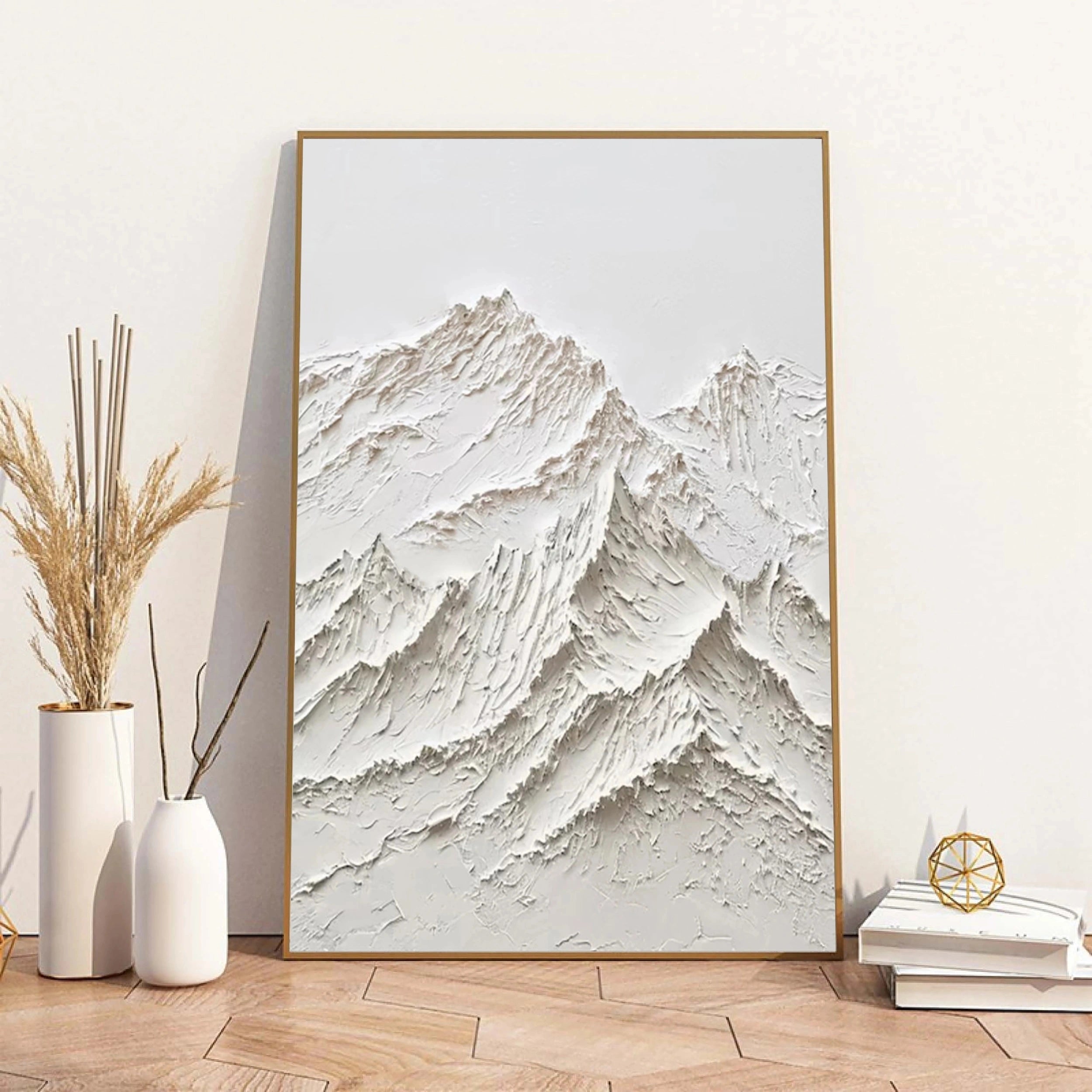 White Textured Minimalist Wall Art #WT036